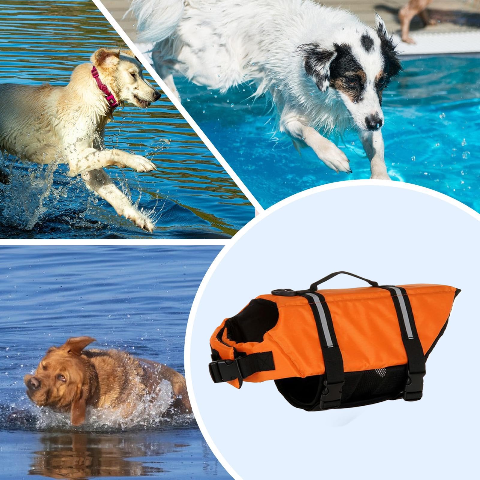 Chaleco Salvavidas Para Perro - Arnés Flotante Ajustable Con Reflectante, Para Natación, Navegación Y Piscina