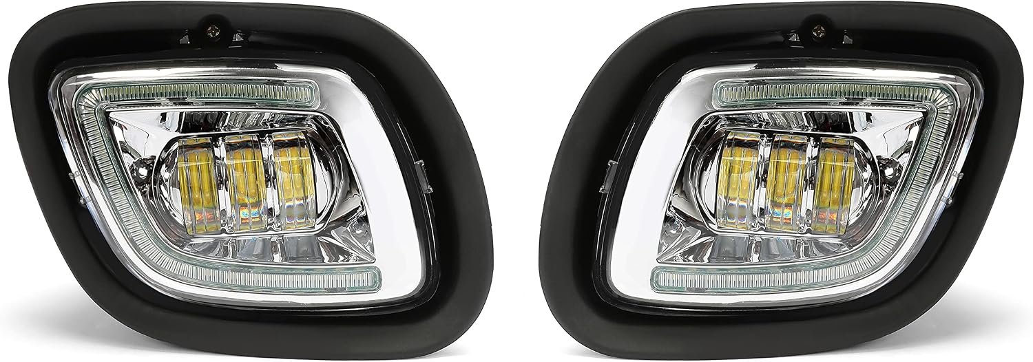 KUAFU Full LED Fog Lights Compatible with 2008-2017 Freightliner Cascadia Fog Lamps Pair Replacement for A06-51909-000 A06-51909-001