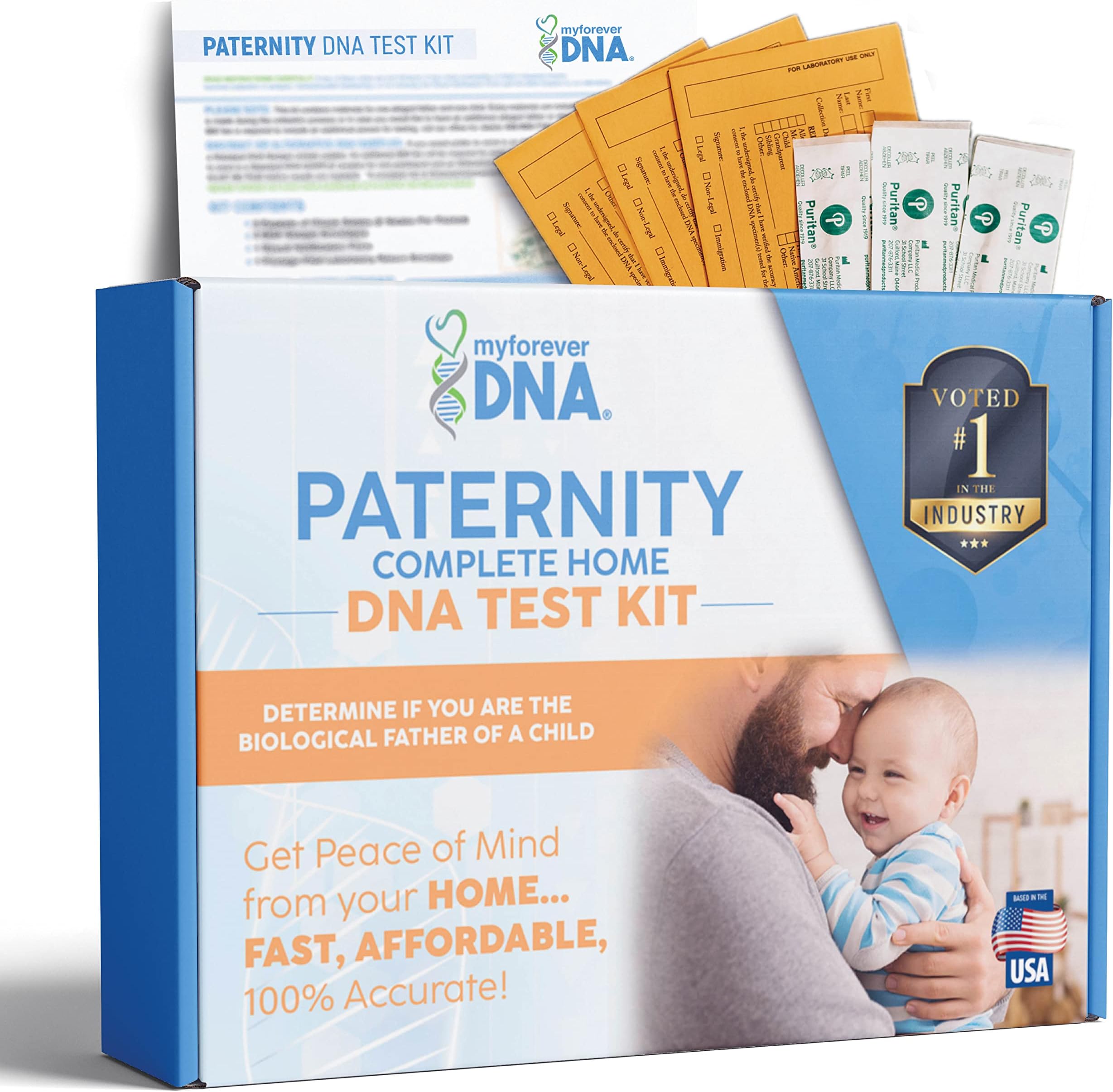 My Forever DNA® Home Paternity Test Kit | 24 Genetic DNA Markers Tested | Accurate, Private Results from Certified U.S. Laboratory | All Lab Fees & Return Shipping Included
