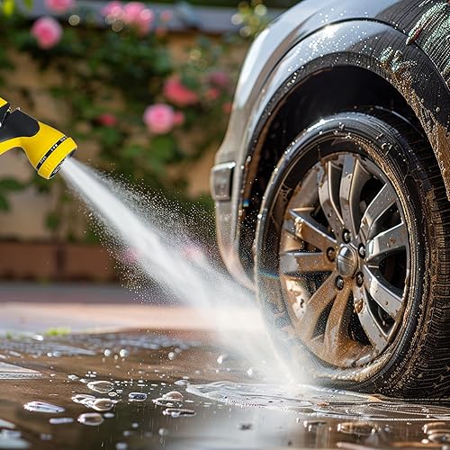 Miniatura 3 de Manguera de jardín con carrete, manguera de agua expandible de 50 pies con boquilla de 8 patrones, ligera y flexible para jardinería, lavado de