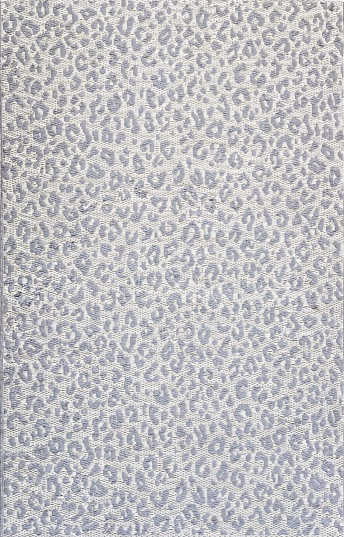 Mad Mats Abstract Outdoor Rug, Reversible Plastic Mat (Silver Cream, 6' x 9')