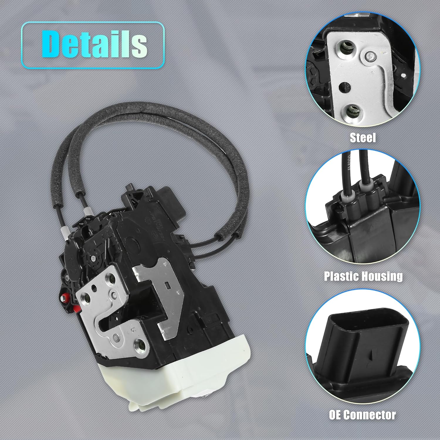 X AUTOHAUX Front Right Passenger Side Power Door Lock Actuator Motor with Cable for Kia Optima 2.0L 2.4L 11-12 Door Latch Actuator Assembly No.813202T000 Black