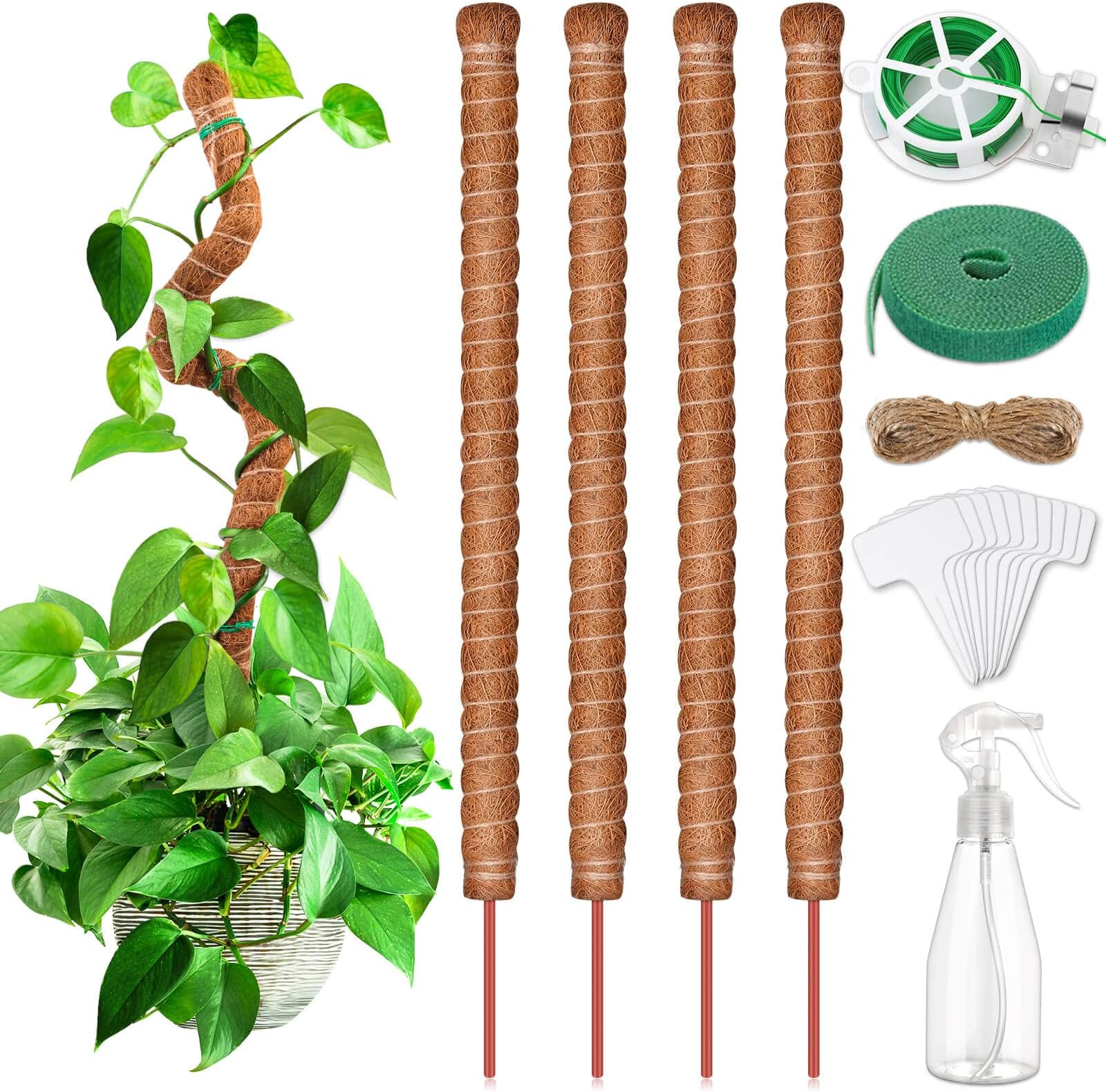 114cm Monstera Rankhilfe, Kokosstab für Pflanzen, Moosstab