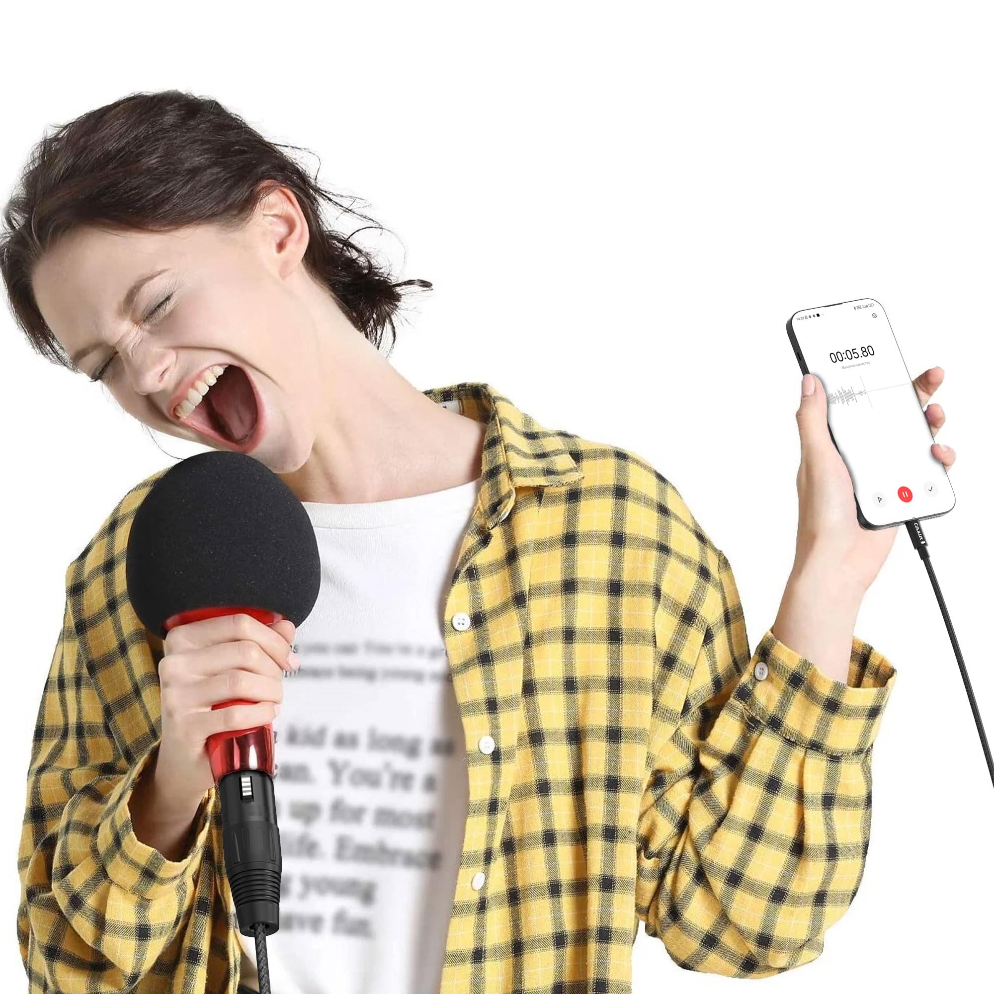 Cubilux Câble microphone XLR femelle vers Lightning, 48 kHz, 2 m