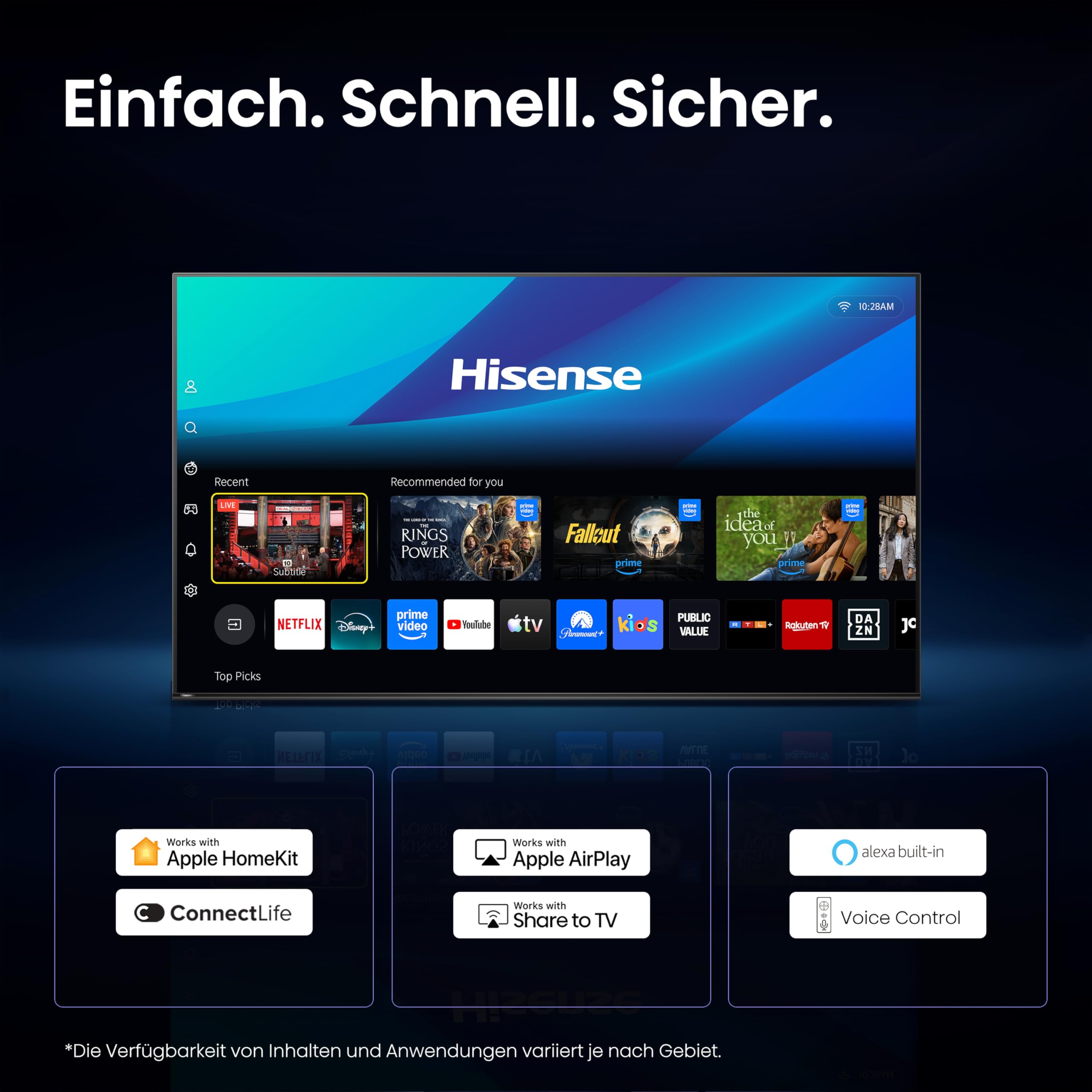 Hisense 65U7DS PRO Fernseher 65 Zoll, 4K UHD, Hi-QLED Mini LED Pro, Smart TV, 165Hz, Hi-View AI Engine Pro, IMAX Enhanced, AI RGB Lichtsensor, Dolby Vision.Atmos, Unibody Slim, FreeSync Premium [2026]