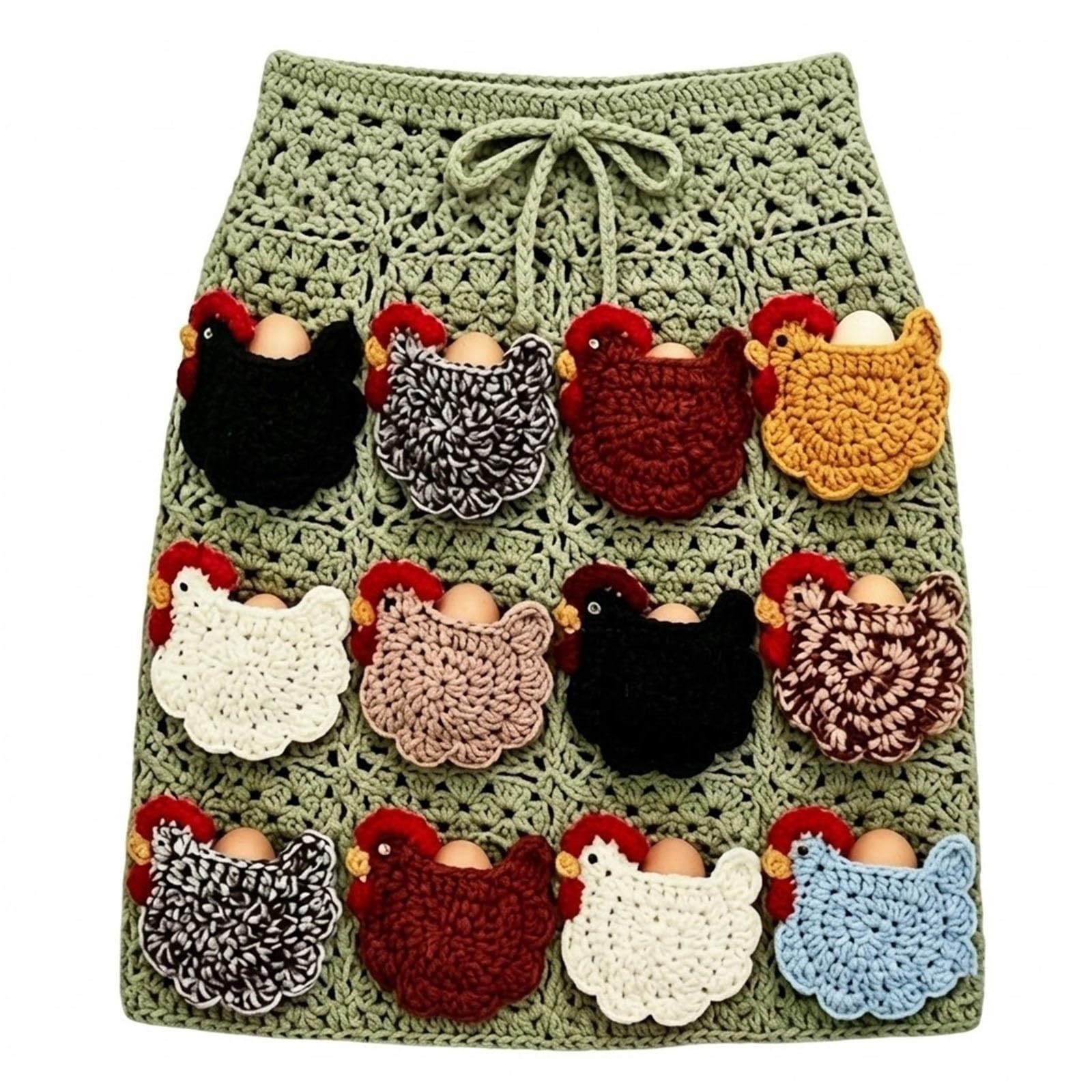 Tablier De Collecte D'œufs Au Crochet Fait À La Main, Tablier De Collecte