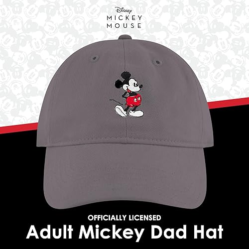 Vista 2 de Concept One Disney Mickey Mouse - Gorro de algodón bordado, ajustable, con ala curvada