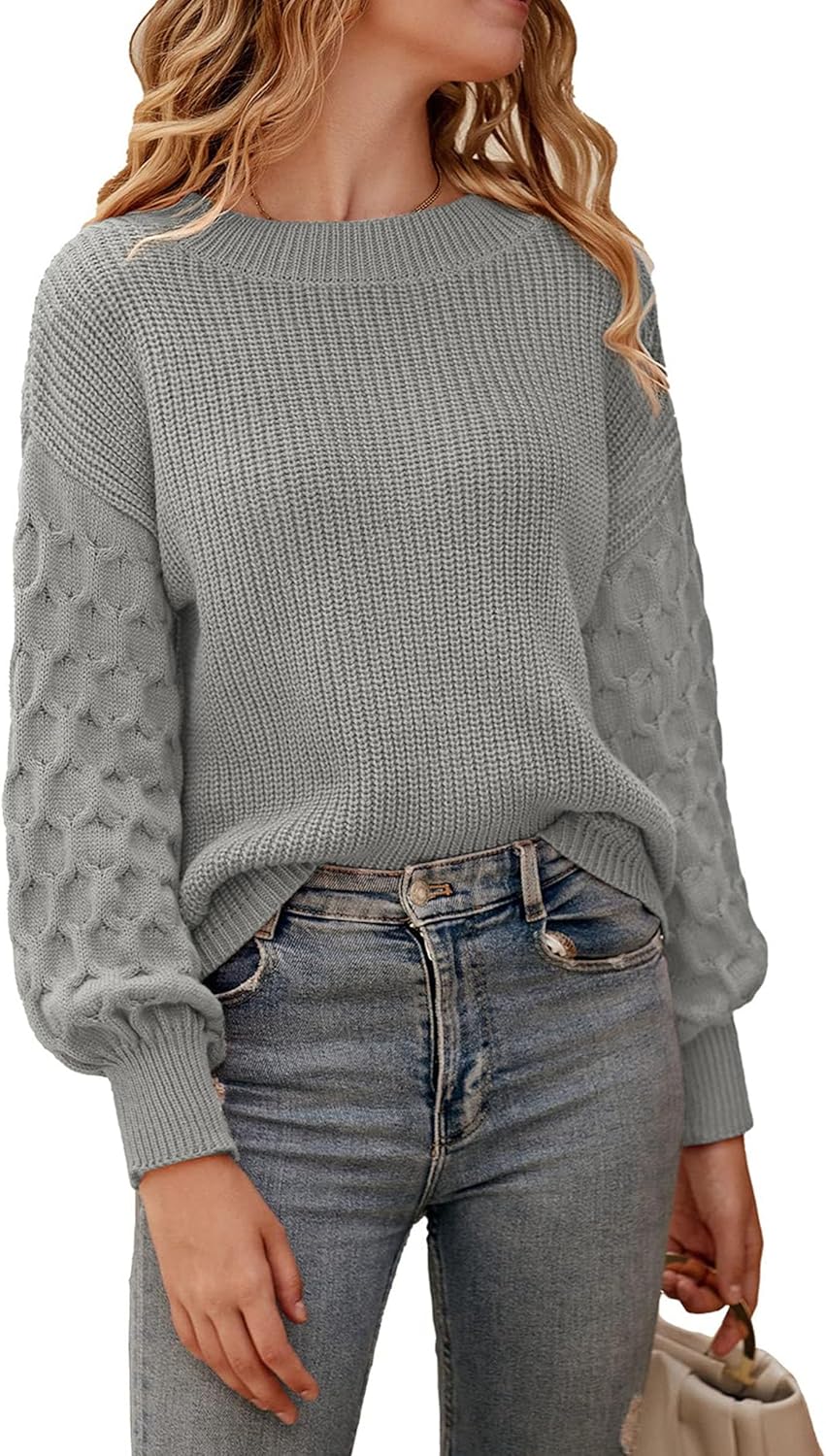 PRETTYGARDEN Women's Fall 2025 Pullover Sweater Casual Long Sleeve Loose Chunky Knit Tops Blouse Winter Fashion Clothing