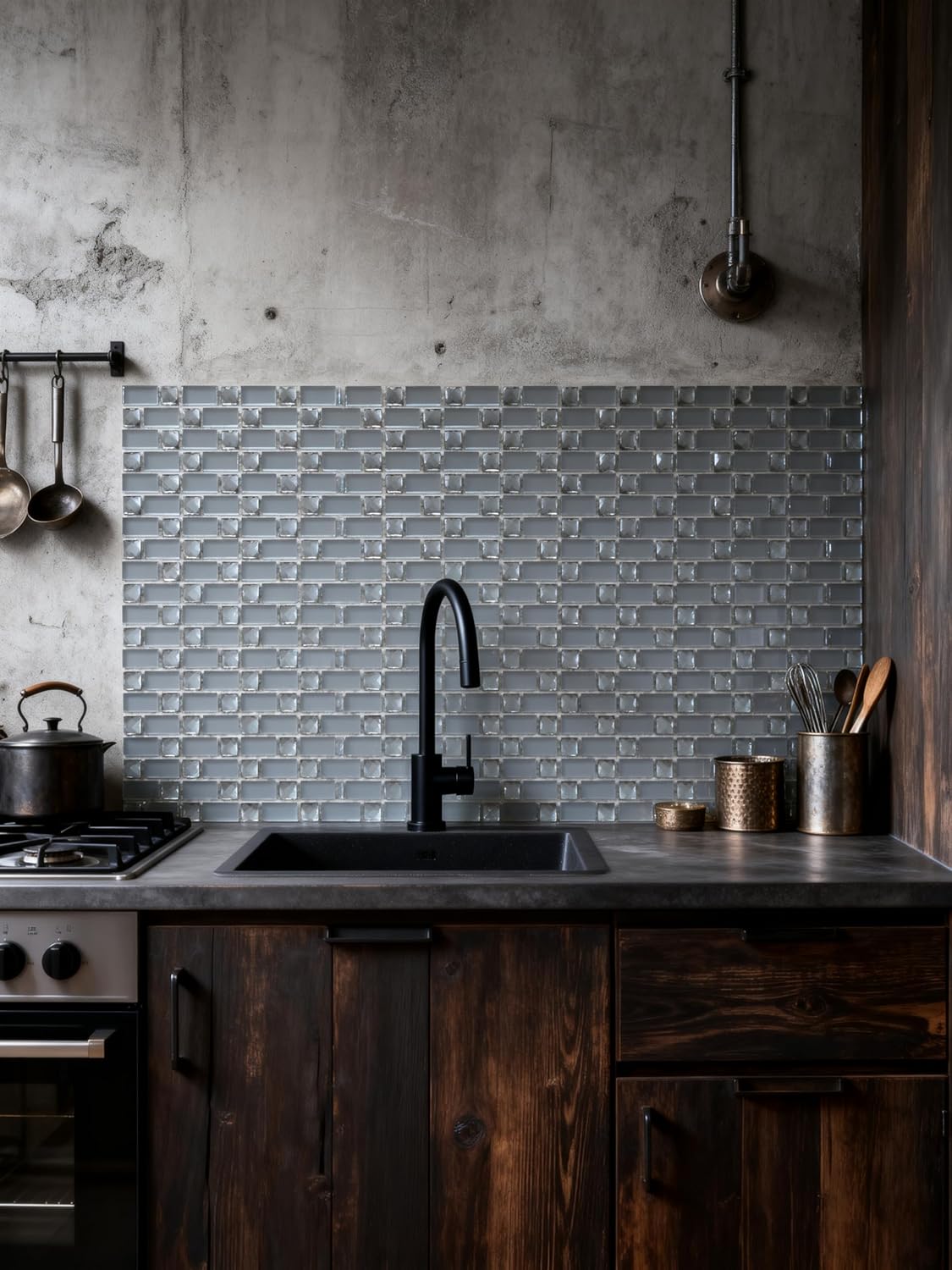 Artistic Jewels Blue Diamond Cut Textured & Frosted Glass 12 in. x 12 in. Decorative Brick Mosaic Wall Tile (11)