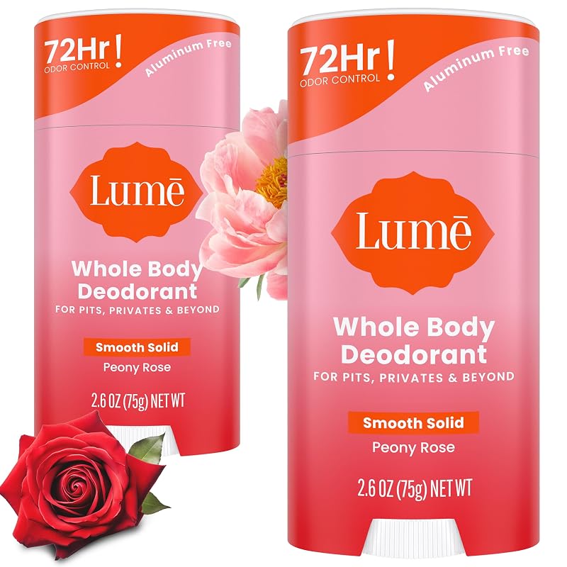 Desodorante corporal Lume em bastão sólido, Peony Rose, 2 unidades