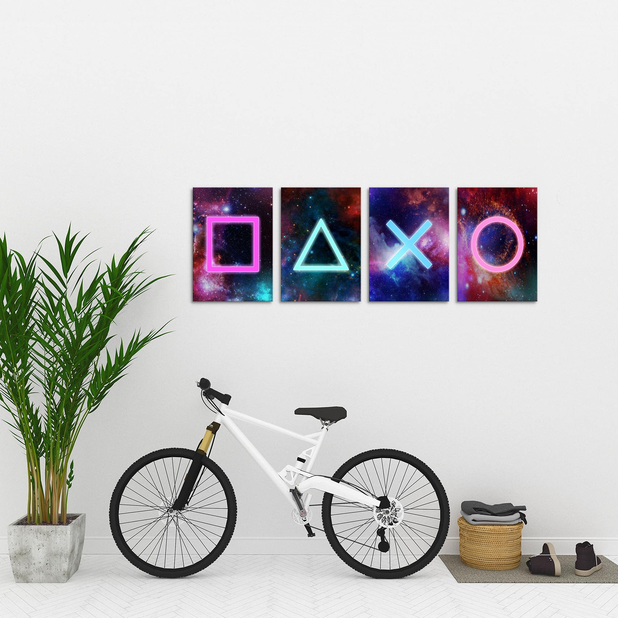 Novart Quadro Moderno Per Cameretta – Stampa Su Tela 'Giocatore' Con Console, Senza Cornice, 110g/m², Made In Germany