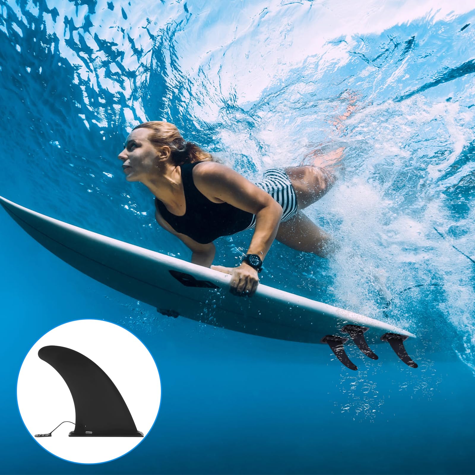 Pinna SUP, Pinna Universale Rimovibile, Pinna Tavola Surf, Nylon Pinna Centrale, Tavola da Surf SUP Fin da 9 Pollici, Longboard Singola Pinna, per Pinne, Adatto per Tavola da, Kayak
