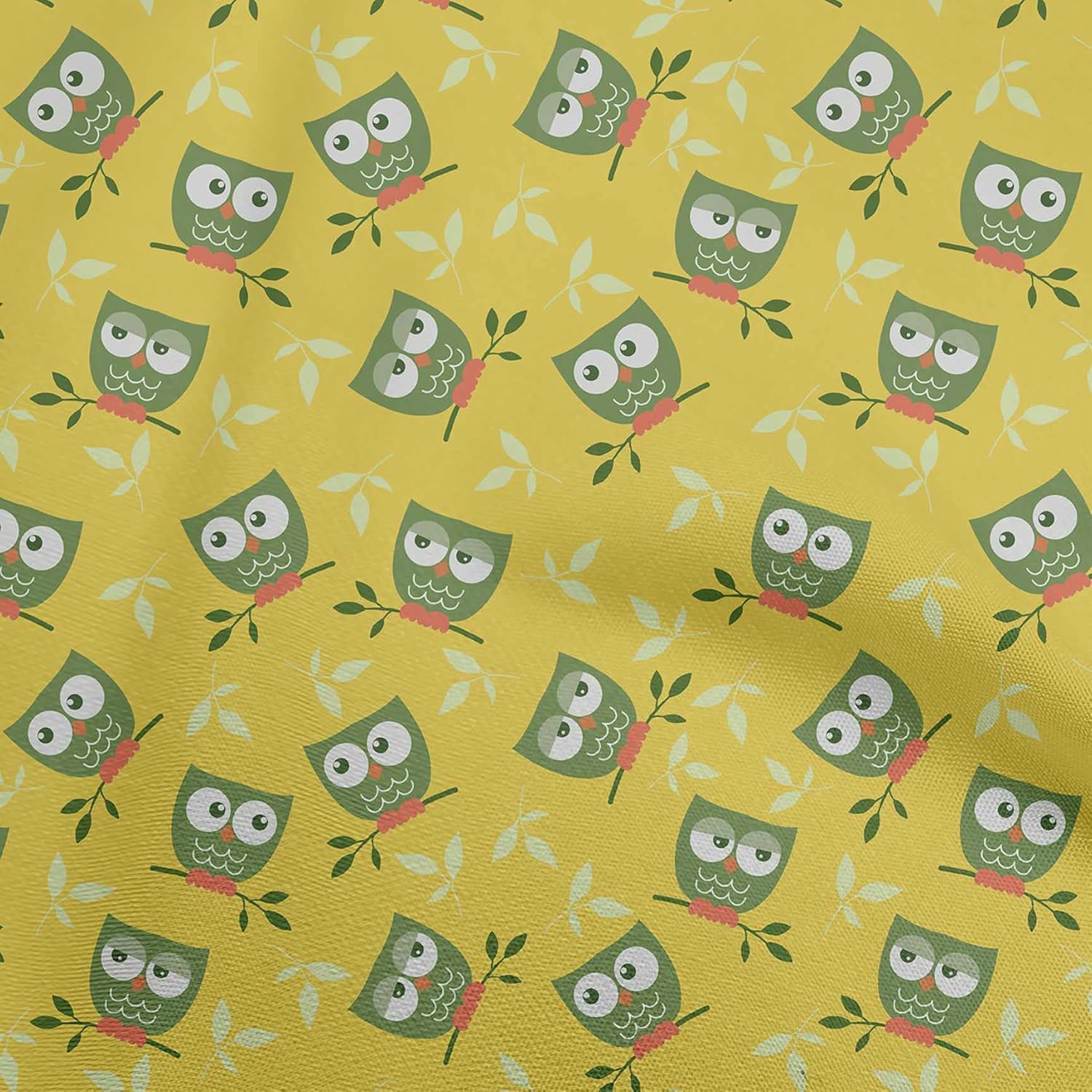oneOone Cotton Jersey Black Fabric Owl Quilting Supplies Print Sewing Fabric by The Yard 58 Inch Wide
