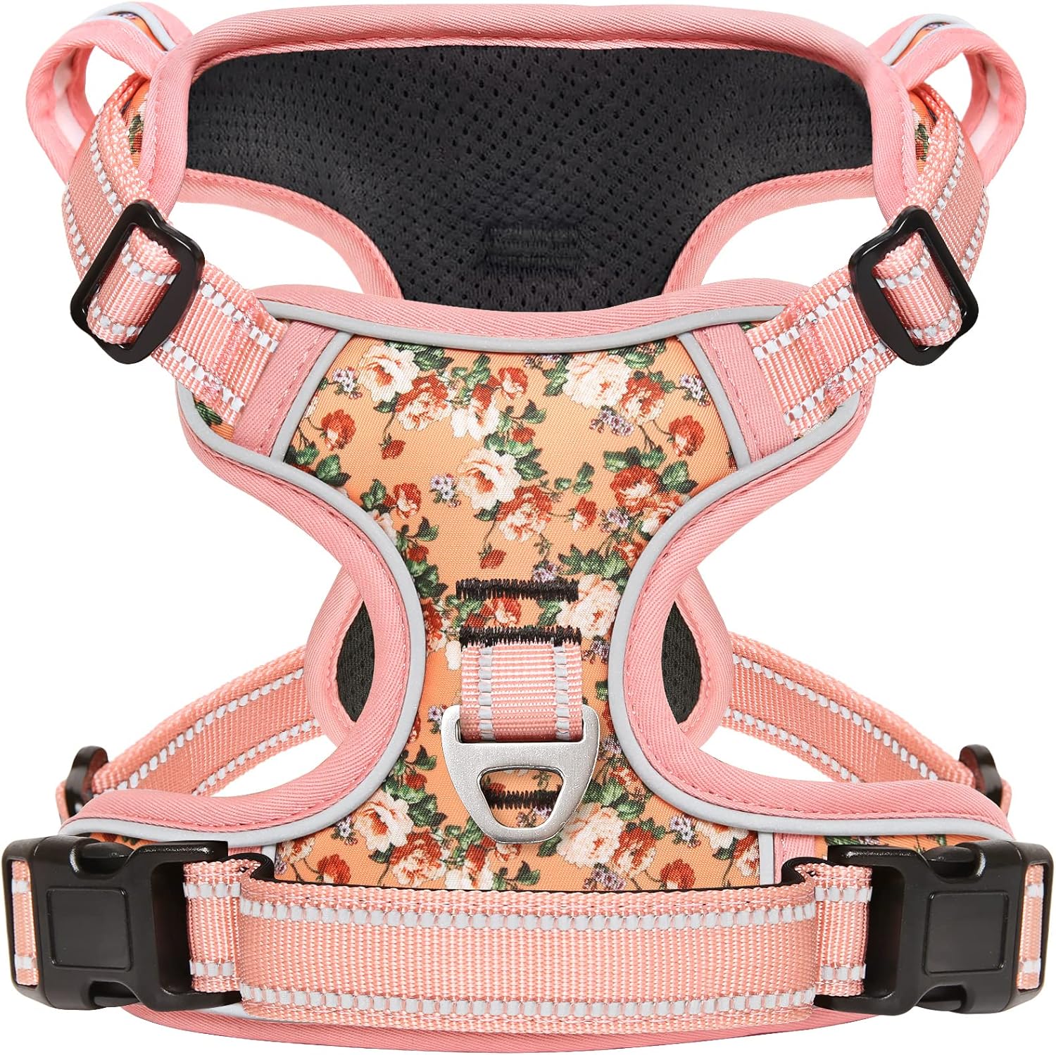 Timos No Pull Dog Harness, Front Clip Dog Vest Harness for Medium Dog, Reflective Adjustable Soft Padded Puppy Harness with 2 Metal Rings 2 Buckles, Easy Control Training Handle, Vintage Orange, M Medium (Pack of 1) Vintage Orange