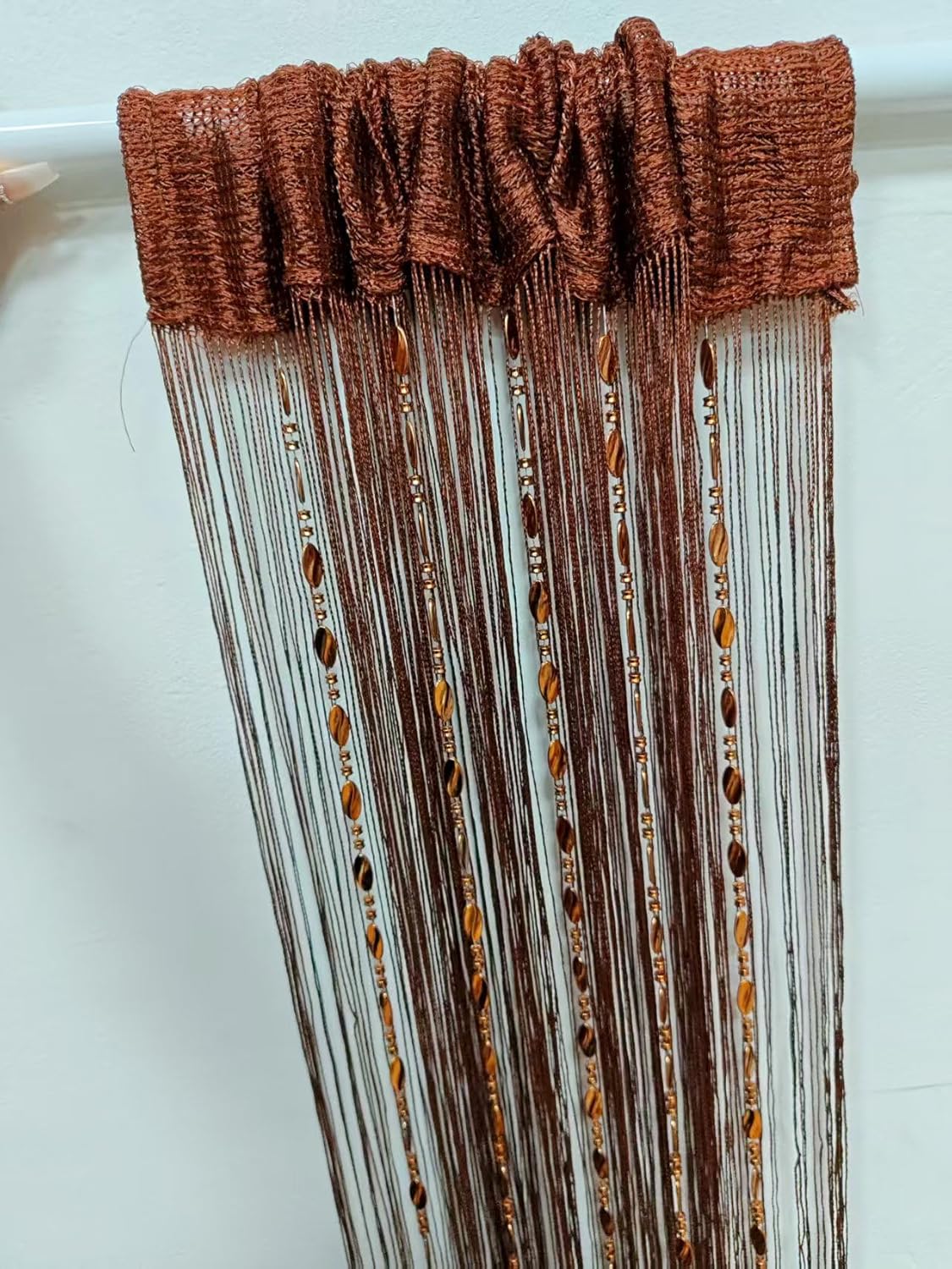 LBttnny Beaded Curtains for Bedroom Macrame for Windows Living Room Boho Decor Wall Hanging Beaded Curtain for Doorway Closet Curtains Wedding Backdrop thumbnail