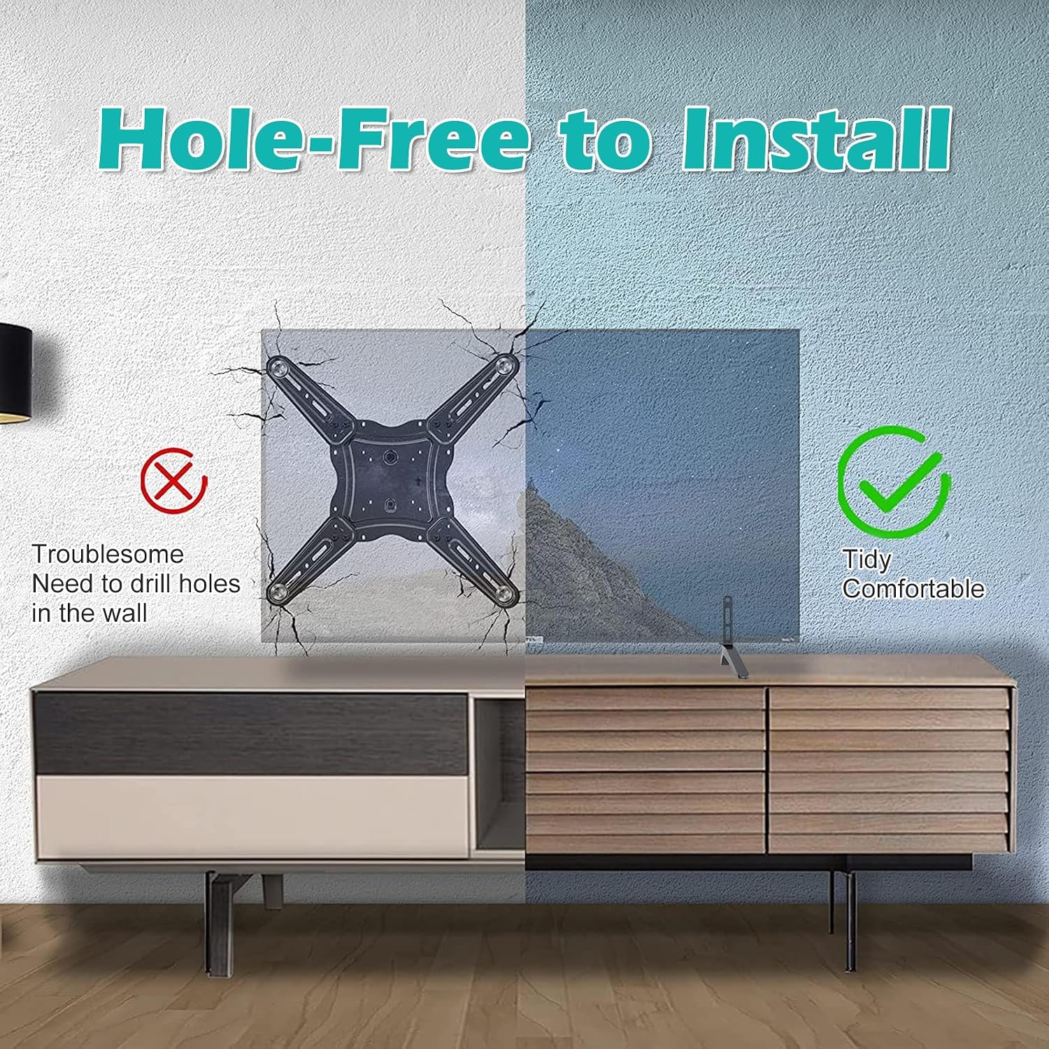 TV Stand, TV Legs Replacement for Smart 28" 32" 40" 43" 49" 50" 55" 60" 65" Table Top TV Base Holds Up to 80 lbs image 5