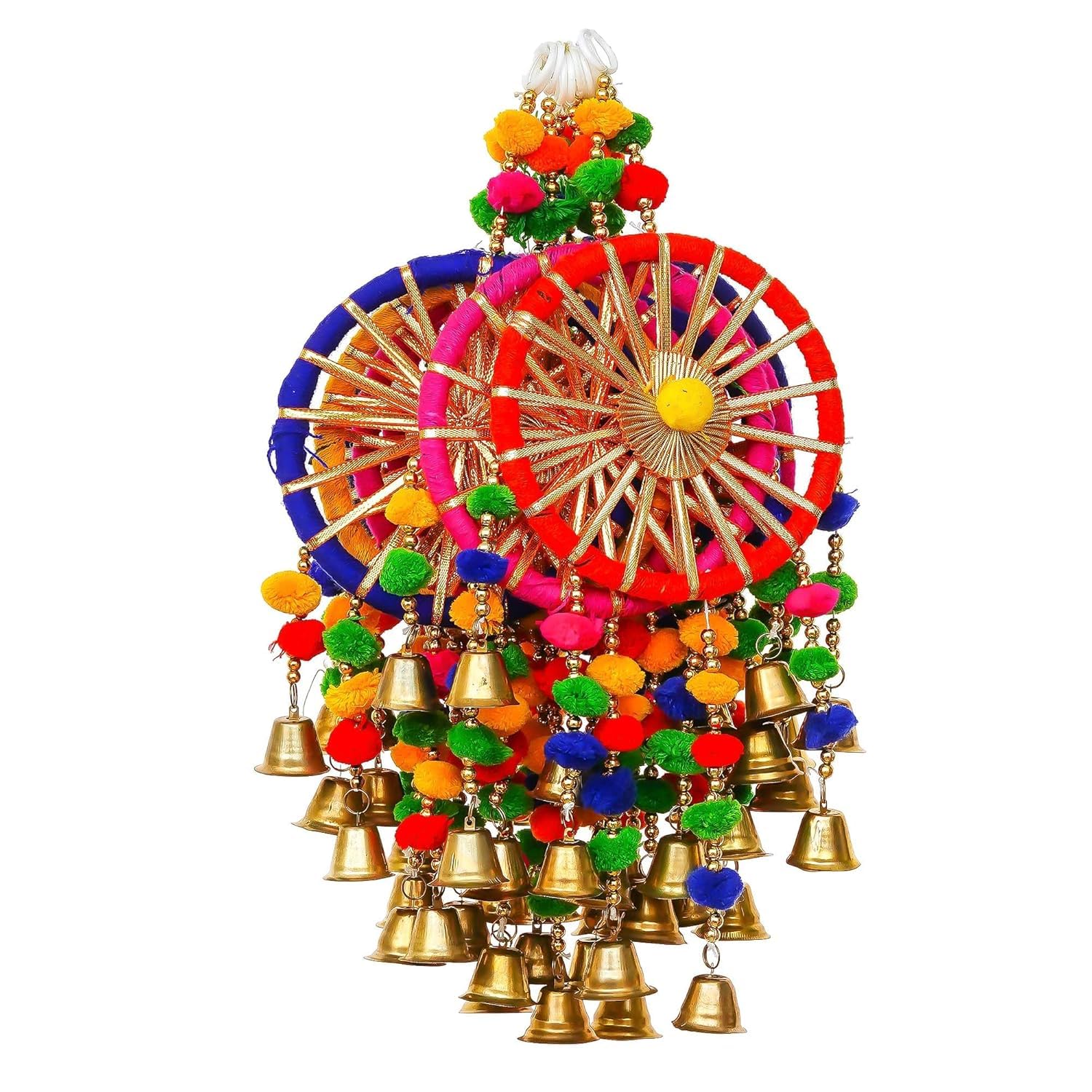 Bindian Pom Pom Chakri - Festive Wall Decor -8 Bindian Pom Pom Chakri - Festive Wall Decor -8
