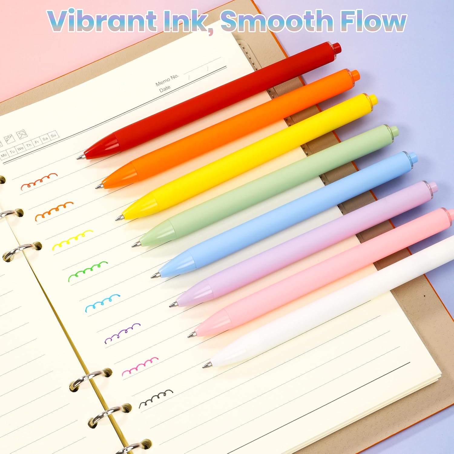 8 Color Quick Dry Colored Ink Pen Set Retractable Design 0.7mm Fine Point image 2