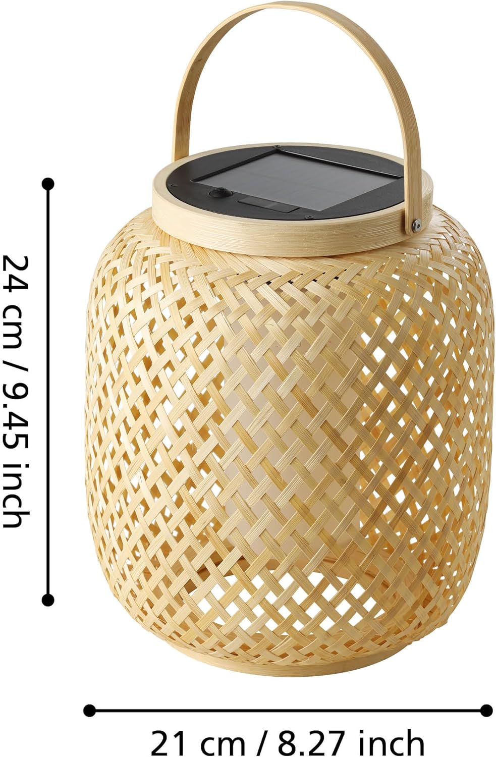 Eglo Marliano LED Table Lamp Outdoor Solar Powered Garden Patio Rattan Decoration Balcony Boho Lantern Wicker IP44
