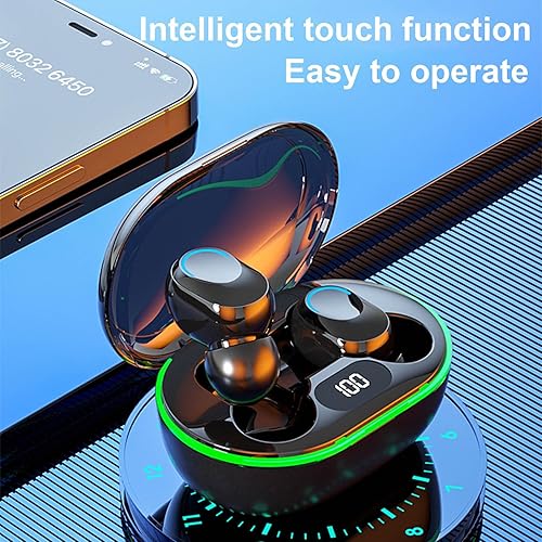 Miniatura 4 de Sentmoon Clearance Auriculares inalámbricos Bluetooth 5.3 Auriculares Bluetooth 5.3 Micrófono LED Digital muestra carga, IPX4 Auriculares