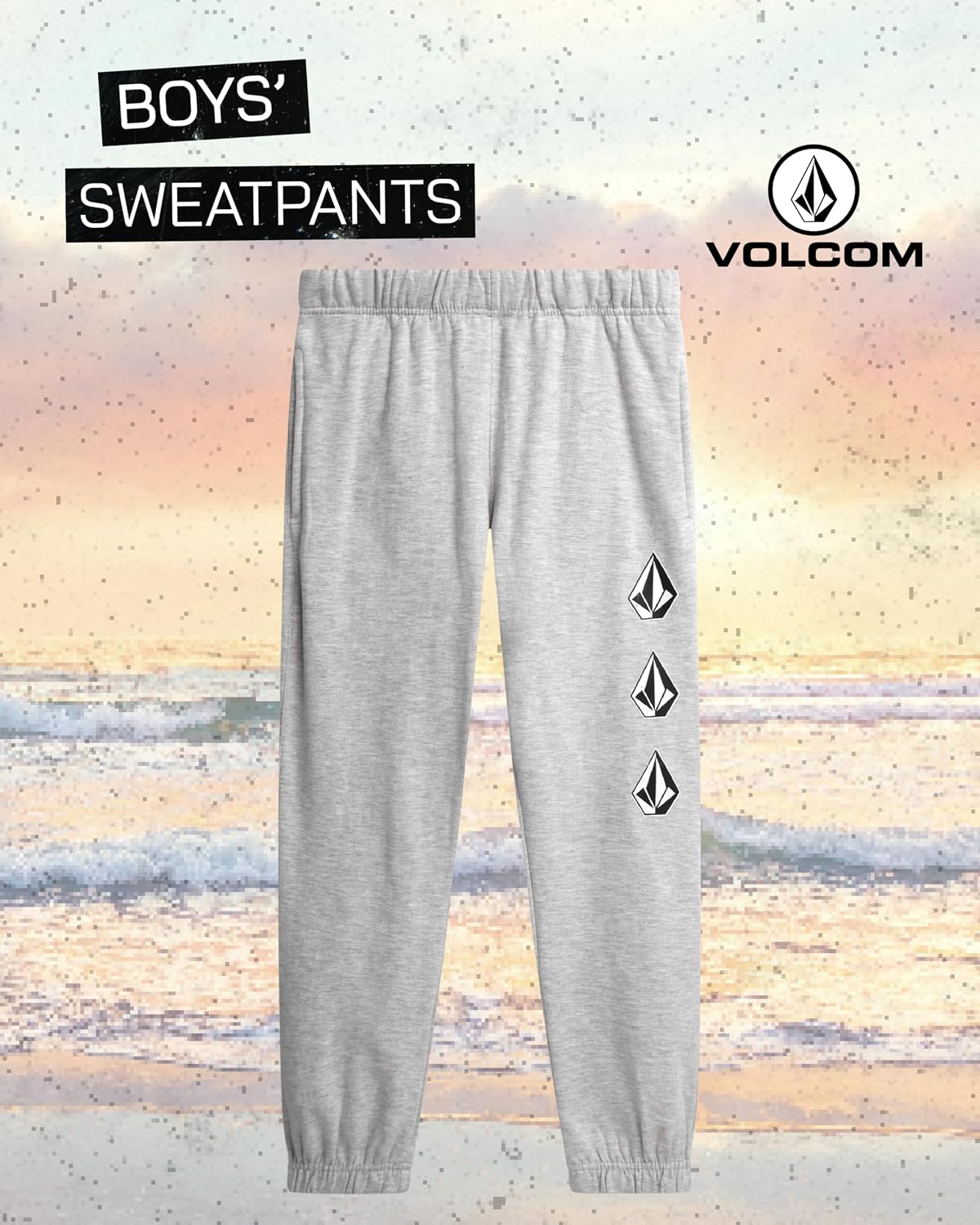 Volcom Boys Fleece Sweatpants - Ligthweight Athletic Boys Pants Relaxed Fit Youth Joggers with Pockets and Drawstring