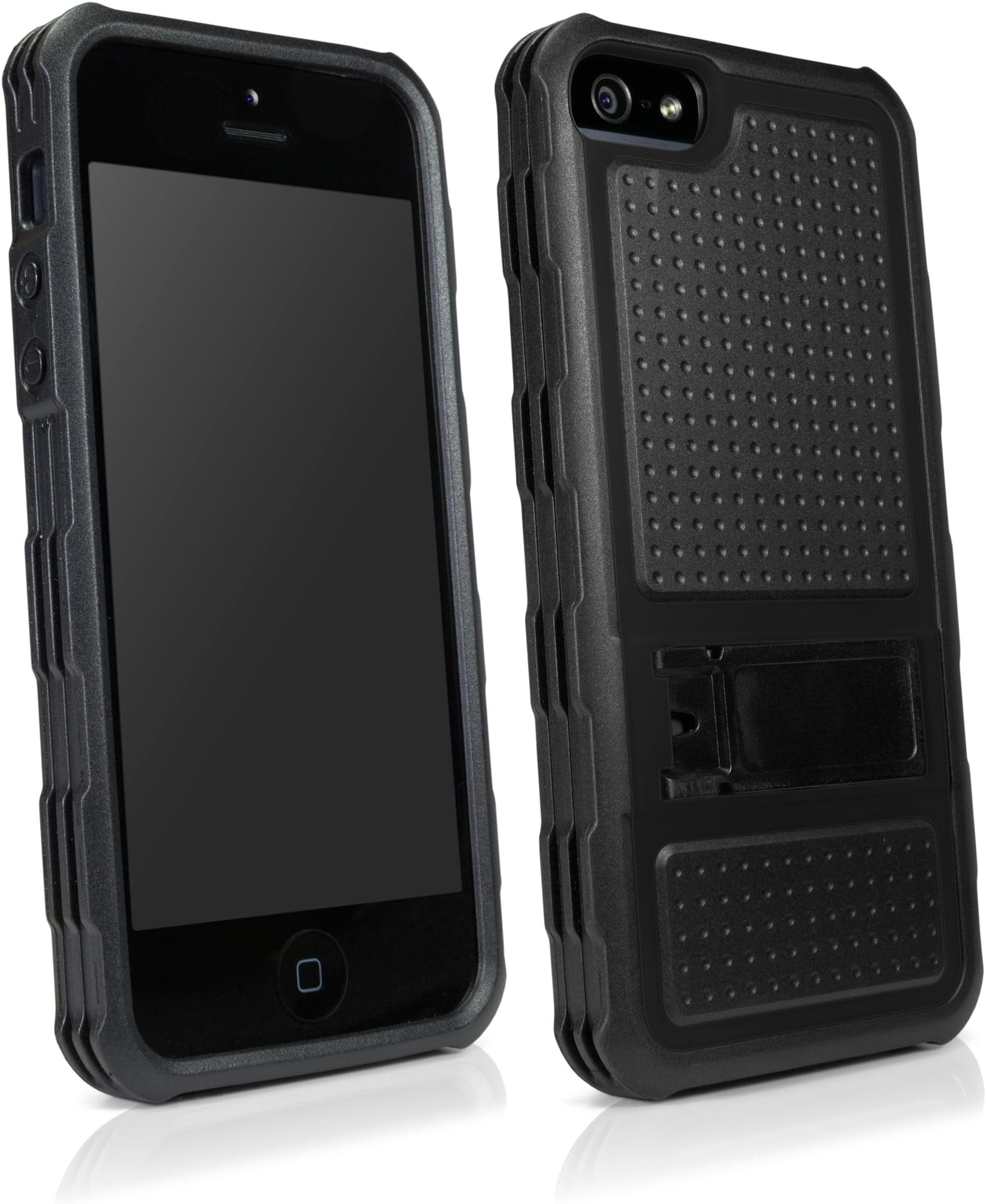 ArmorVault Apple iPhone 5 Case - Ultra Durable Multi-Layer Case with Foldaway Stand for Extreme iPhone 5 Protection - Apple iPhone 5 Cases and Covers (Black)