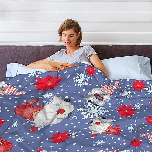Miniatura 7 de Manta de gnomos navideños para adultos, mujeres, manta de franela suave y cálida para sofá, cama de viaje, 30 x 40 pulgadas para mascotas