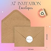 Vista 2 de ACSTEP Paquete de 100 sobres de papel kraft de 5 x 7 pulgadas, sobres marrones A7 autosellados para bodas, invitaciones, fotos, postales, tarjetas