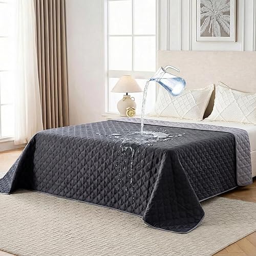 Miniatura 15 de Manta impermeable 100% de doble cara, funda de sofá lavable para perros, funda reversible para cama de perro, protector de muebles de sofá (gris