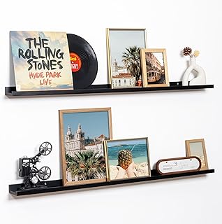 Fun Memories Picture Ledge Shelf, 48 Inch Floating Shelves Set of 2, Lar...