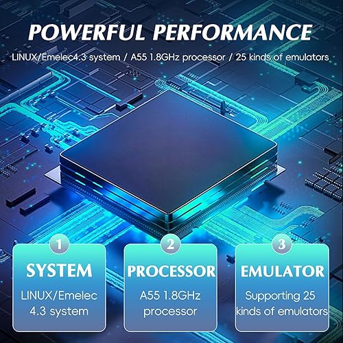 Miniatura 6 de Consola de juegos portátil retro  más de 20.000 juegos clásicos, procesador de 1.8 GHz, almacenamiento expandible de 64 GB, conéctate a la