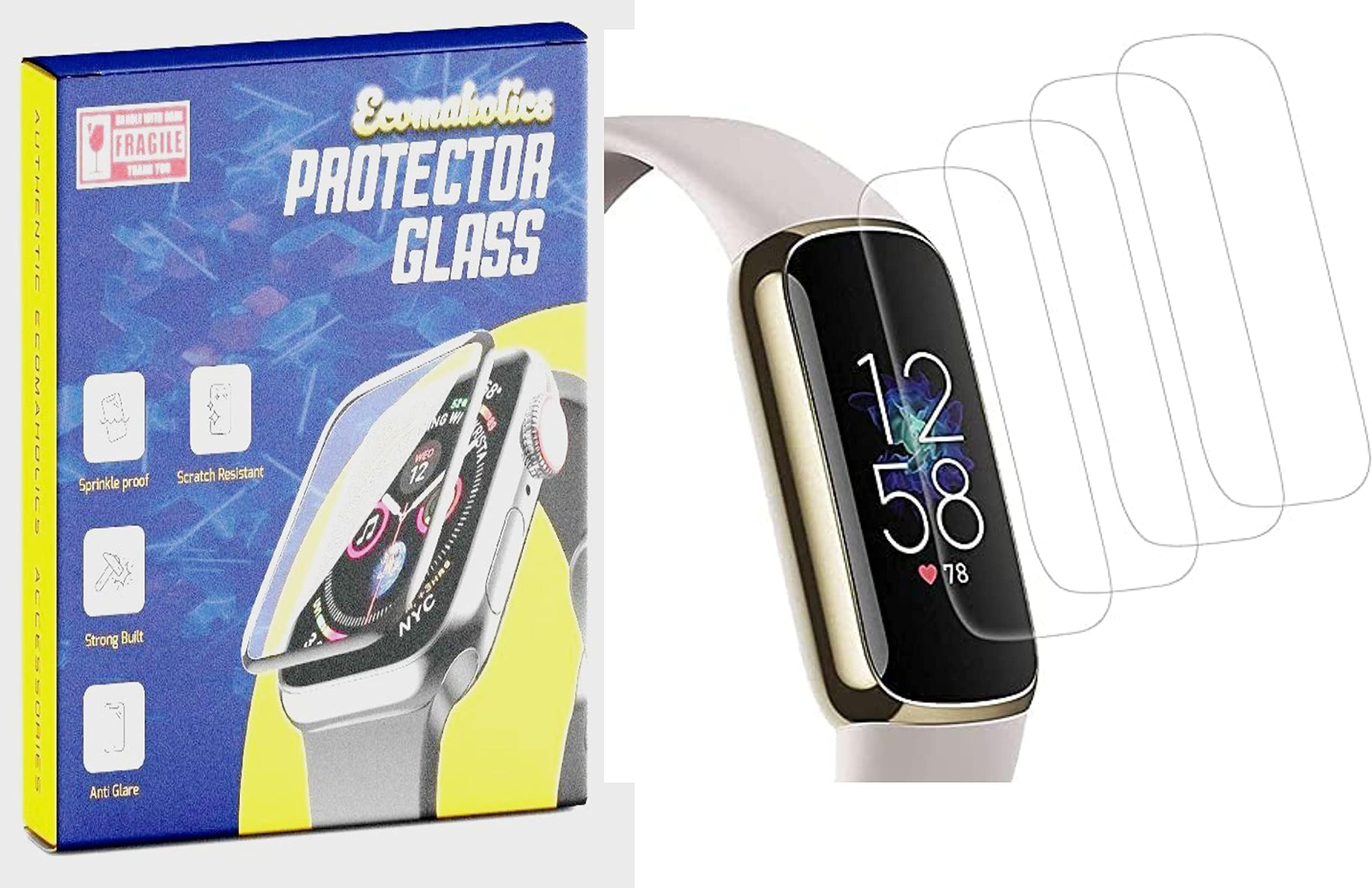 (4 Pcs Military grade Smartwatch smart watch flexible TPU screen protector designed for Soulfit Sonic V08 Activity Tracker HD Clear film