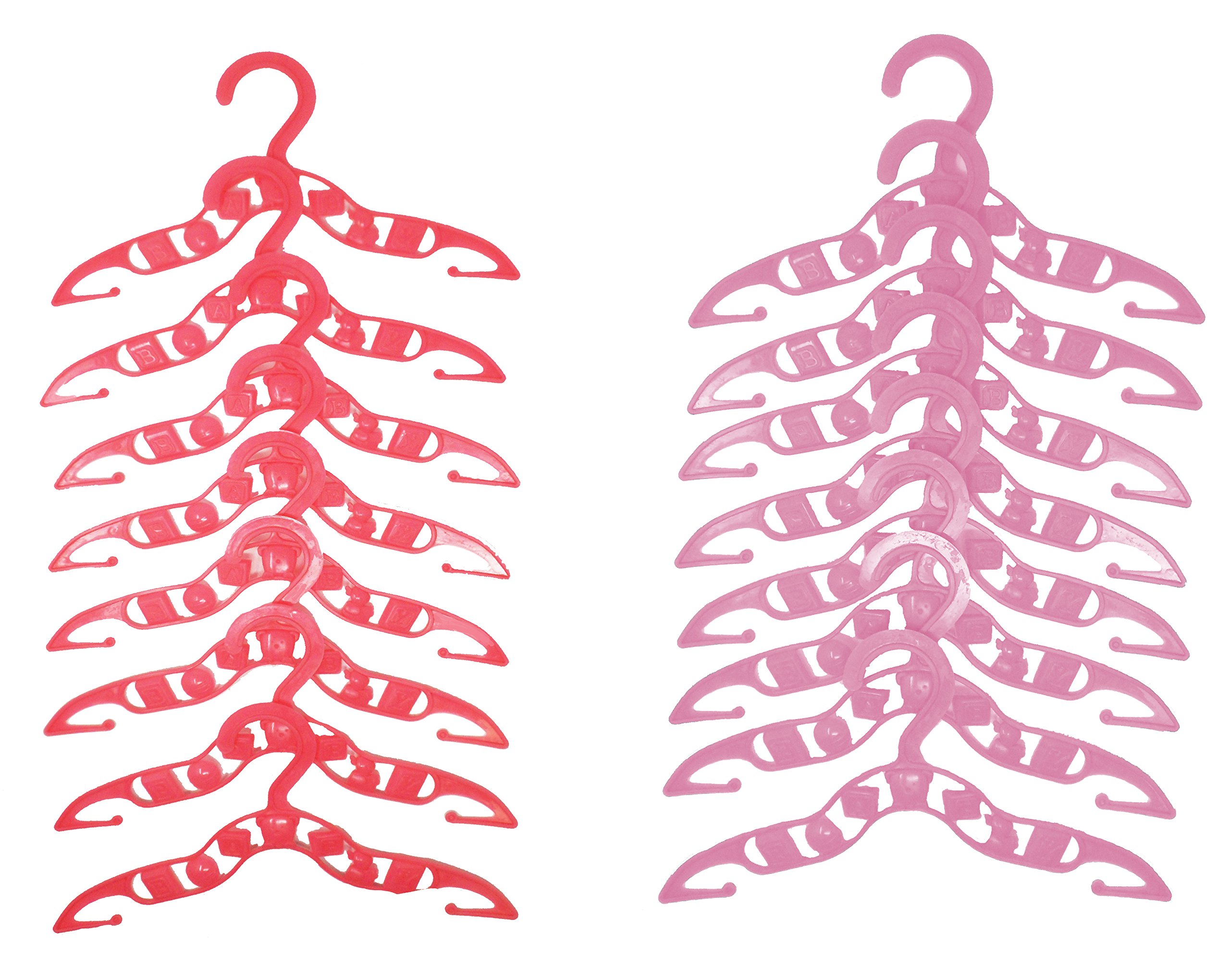 Katies Playpen / Baby Best Buys Pink,Lilac Pink & Lilac Teddy Bear Baby Nursery Hangers - 16 Pieces