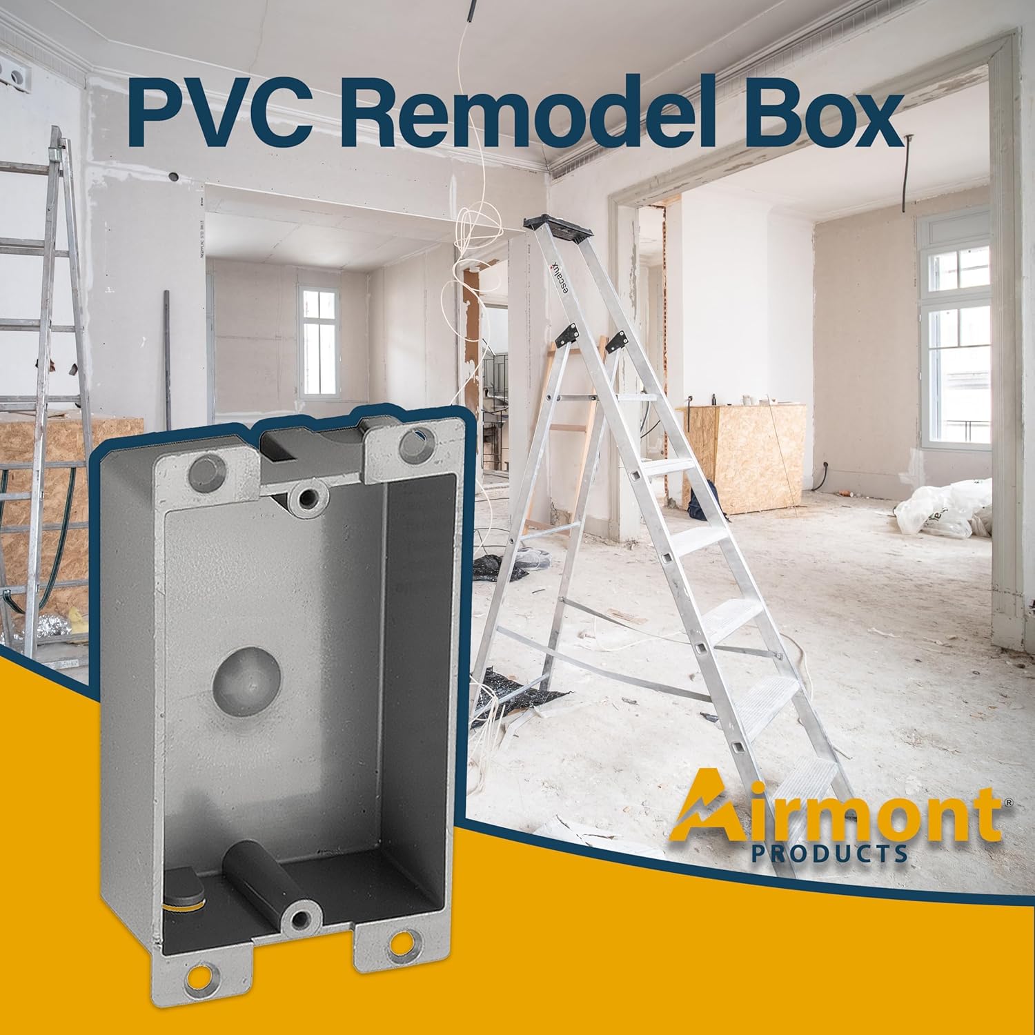 (16 Pack) Plastic Electrical Box, Shallow Remodel Box, 8 Cubic Inch Grey Outlet Box, Single Gang Old Work Junction Box, Length 4.25'', Width 2.4'', Depth 1.24'', Solid PVC Construction, ETL Listed