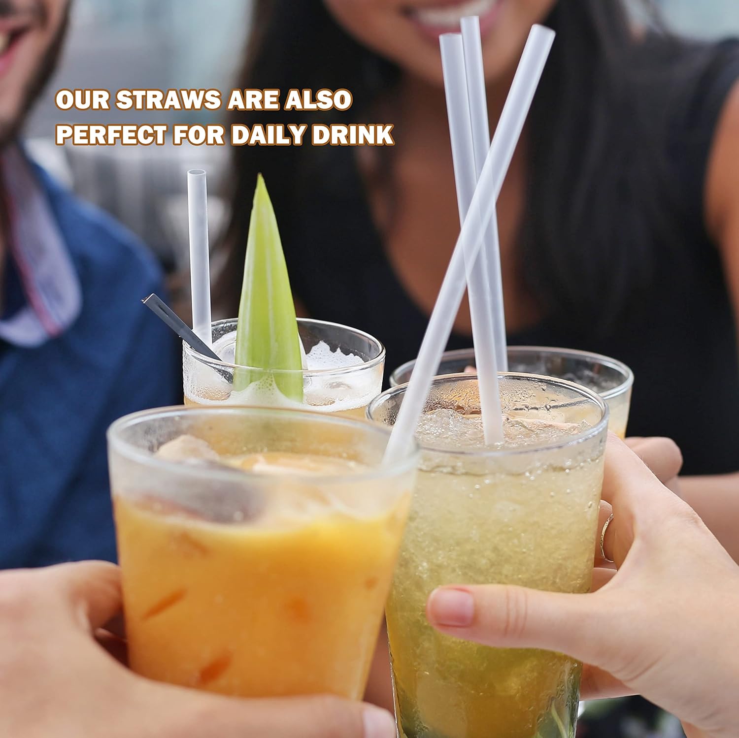 HEYSKAY Reusable Drinking Straw Compatible with Hydro Flask 18-64oz Wide Mouth Water Bottle with 2 Straw Brushes, 6 Pcs Replacement Clear Tritan Straws for Other Brand Wide Mouth Sport Water Bottle - Image 8