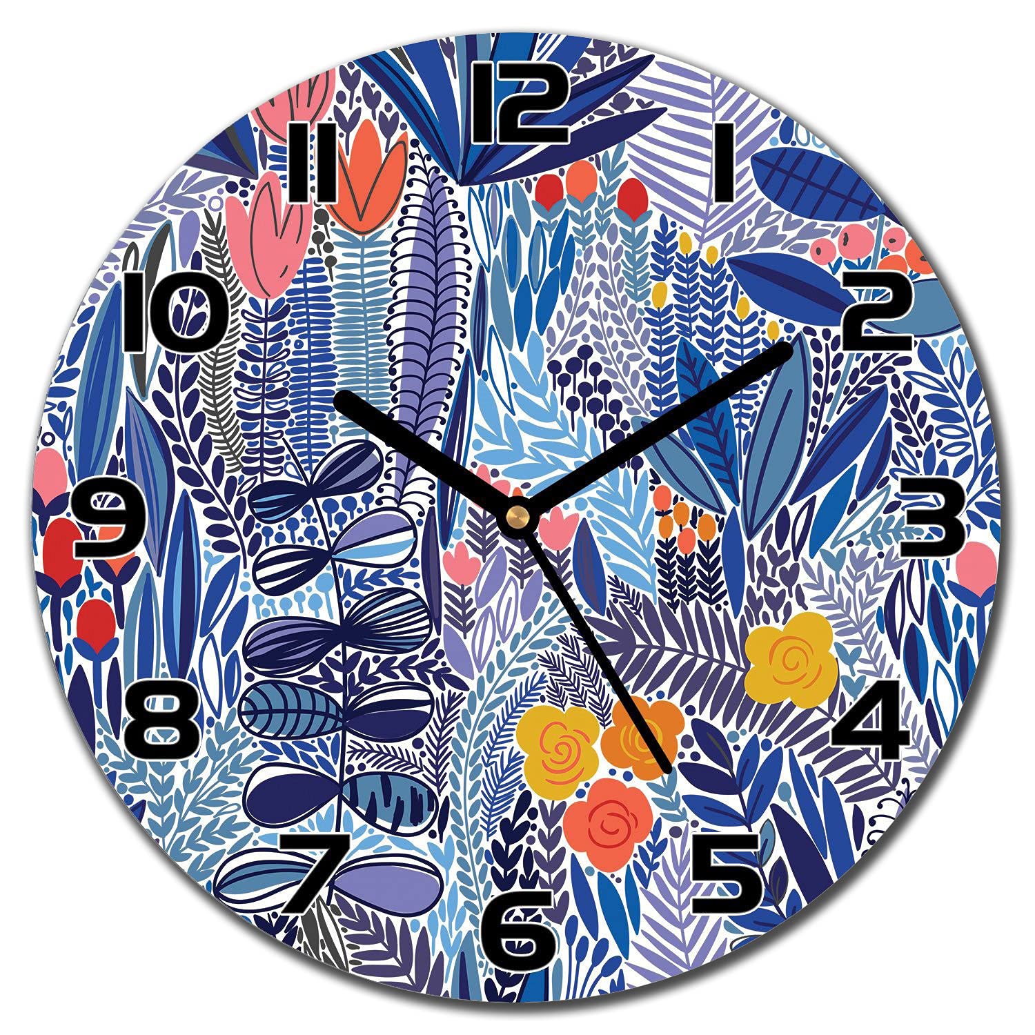 Horloge en Verre Silencieuse pour Salon Lumineux et Design