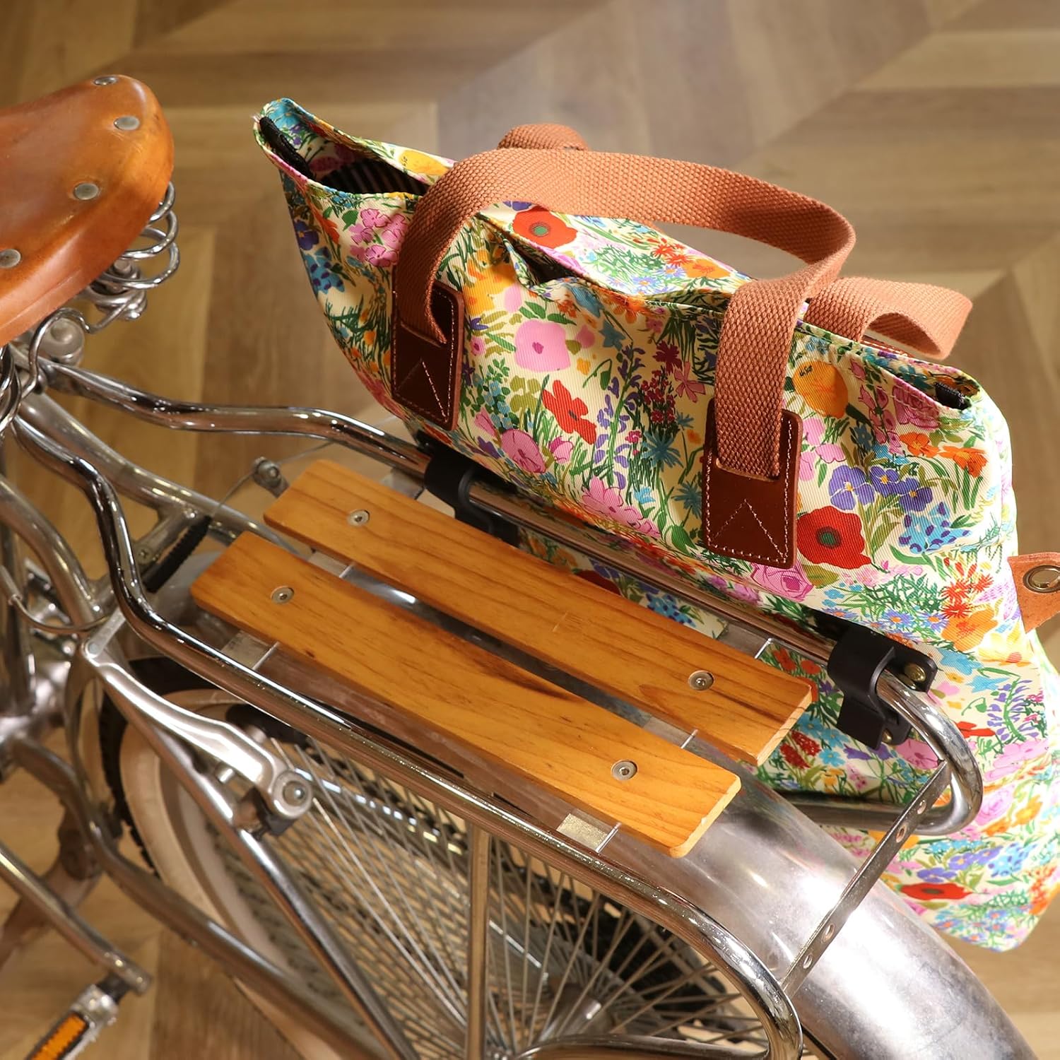TOURBON Canvas Clip-On Quick-Release Bike Panniers Women's Shoulder Tote Bag