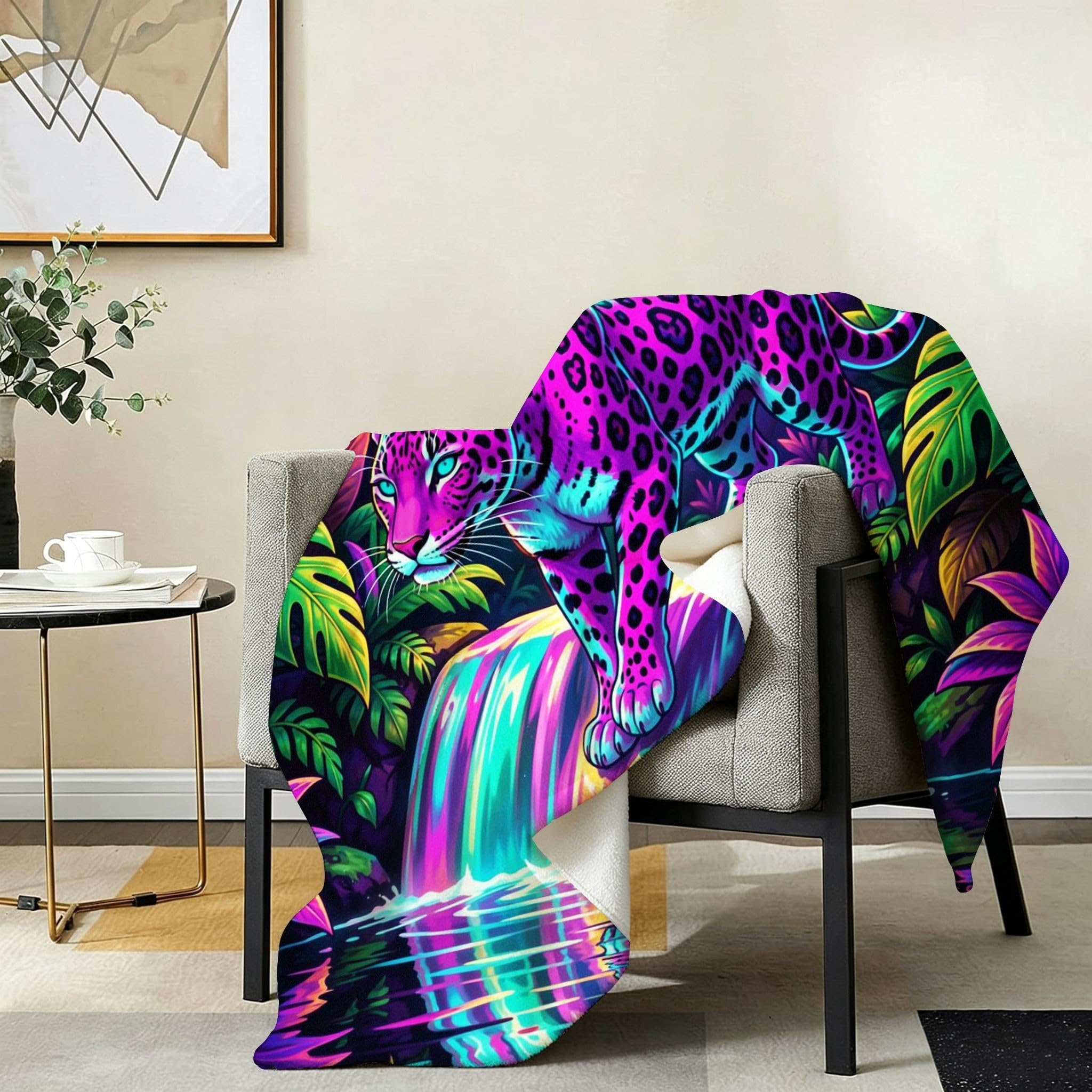 Manta Entretiempo Grande, Leopardo Morado, 220x240 cm, AQ7181