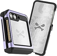 Vista 61 de Ghostek Atomic - Funda delgada para Galaxy Z Flip 4, parte trasera de aramida con parachoques de aluminio rojo, funda protectora de doble capa a