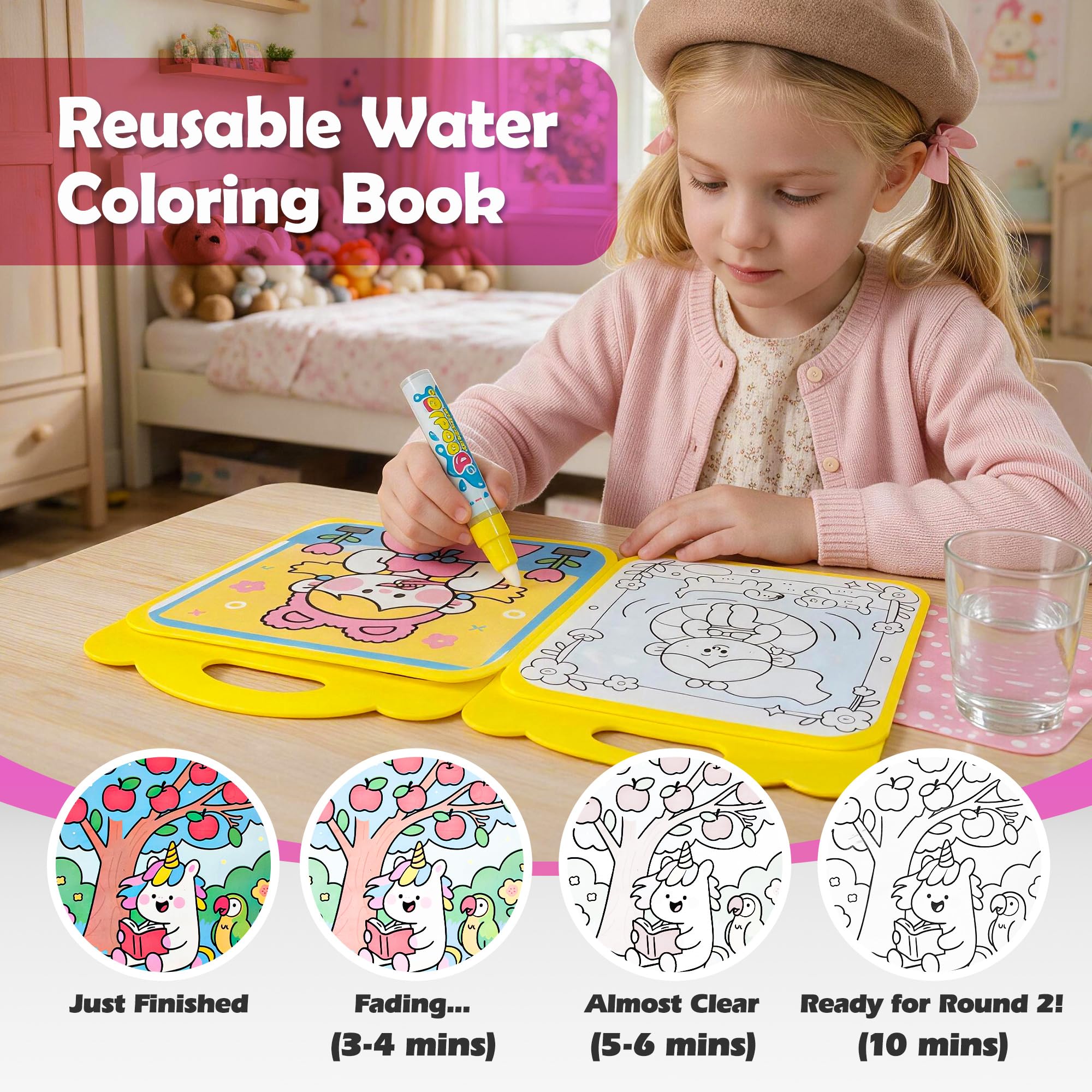 Water Coloring Books for Toddlers - 3 Pack! -4