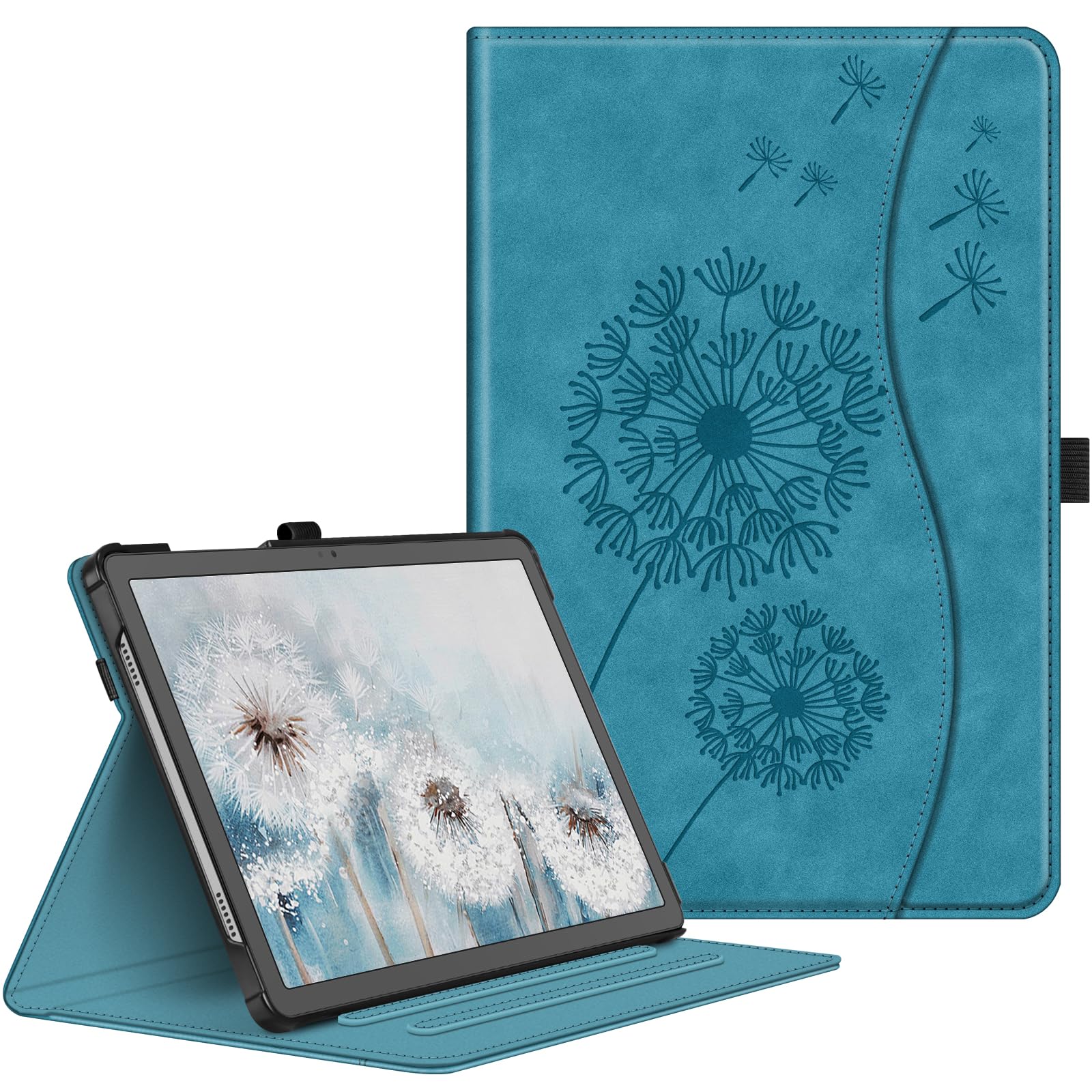 Fintie Case for Samsung Galaxy Tab A9 Plus/A9+ 5G 11 Inch 2023 Model (SM-X210/X216/X218), Multi-Angle Viewing Smart Stand Back Cover with Pocket Auto Wake/Sleep, Dandelion