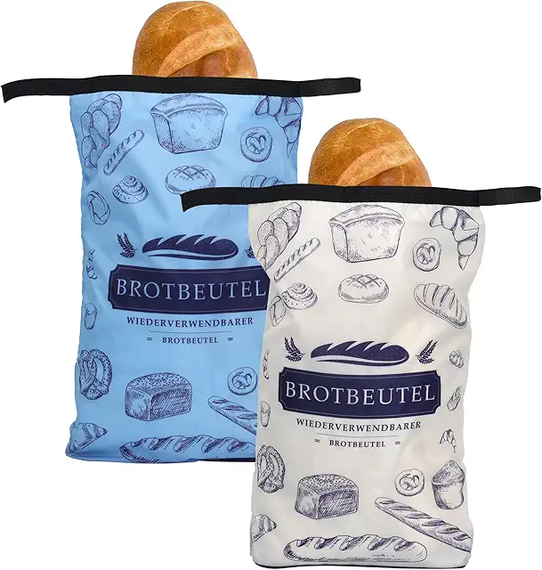 Wiederverwendbare Brottüten [2 Stk.] - Papier Gefrierbeutel für frisches Brot