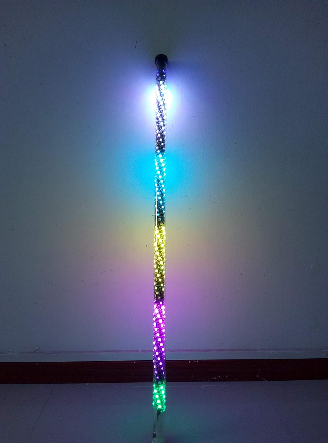 2PCS 4ft Dream Chasing Color Led Spiral Whip Lights Smartphone APP Bluetooth control Multi-colors - Accessories for ATV Polaris RZR 4 Wheeler