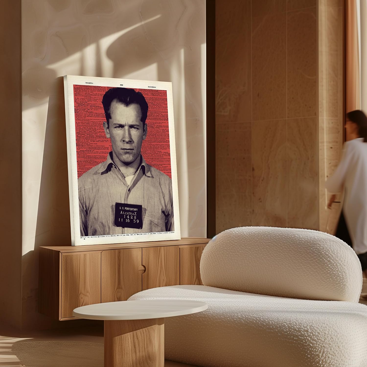 Poster Master Whitey Mugshot Canvas - Retro Crime Boss Portrait Print - Dictionary Art - Winter Hill Gang Wall Design - Great Bedroom or Living Room Decor - 8x10 STRETCHED Canvas