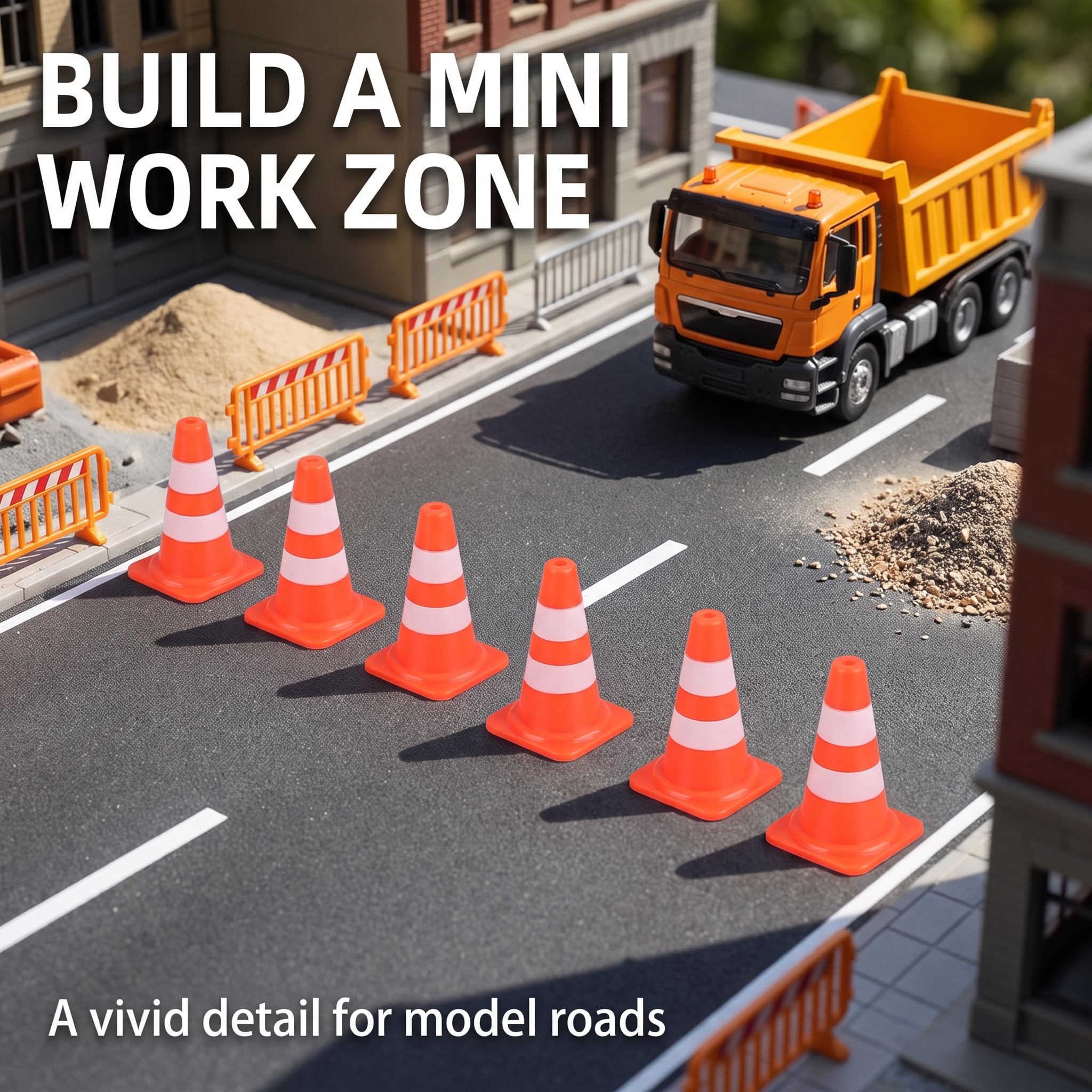 14Pcs Orange Miniature Road Cone,Traffic Cones Plastic Sign Road Cone Toy Roadblock Cone Sign Model Photo Prop Educational for Small Cones Construction Cones,Safety Signs and Signals — Amazon image 6