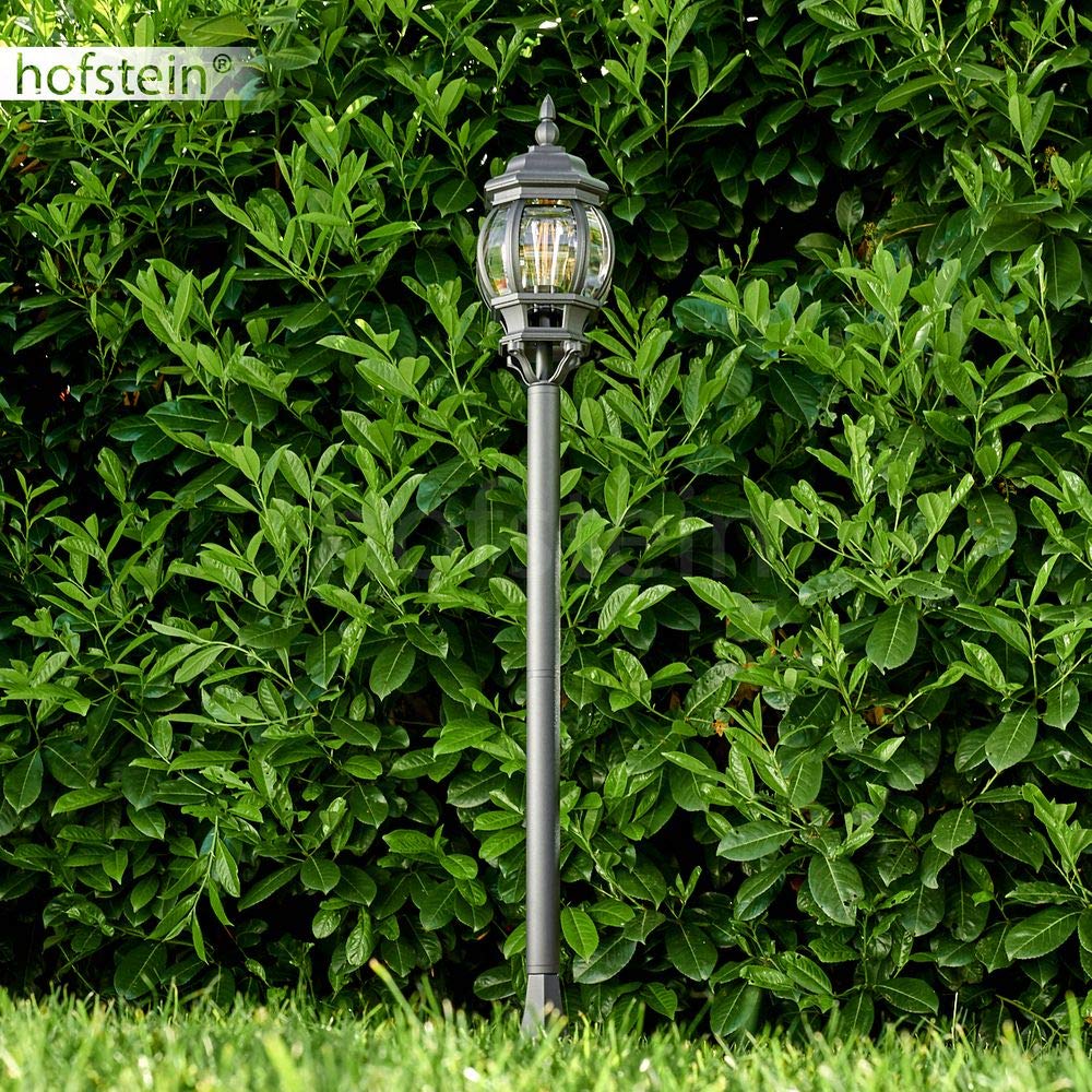 Lampadaire extérieur Lentua, luminaire vintage en aluminium moulé noir de 120 cm de haut, luminaire de jardin pour une ampoule E27, ampoule(s) non incluse(s), IP44