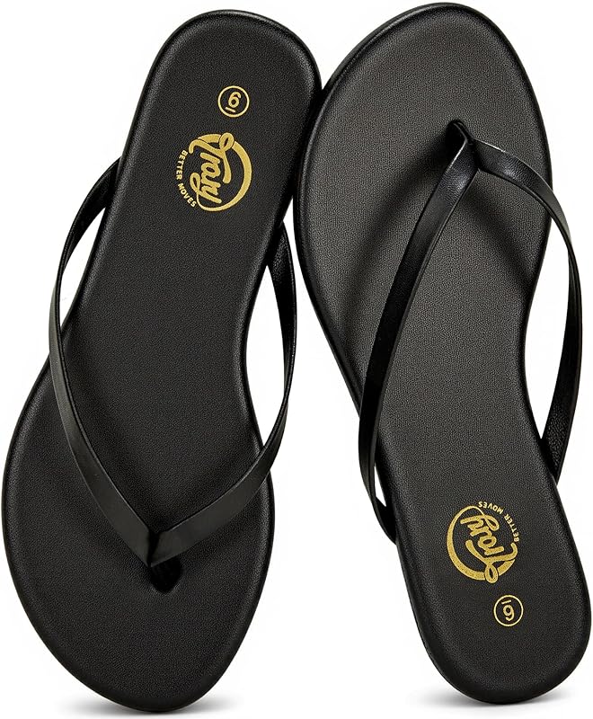 Trary Flip Flops for Women,Comfortable Flat Sandals with Arch Support,Memory Foam Flat Thong Sandals,Dressy Summer Slides for Beach Vacation