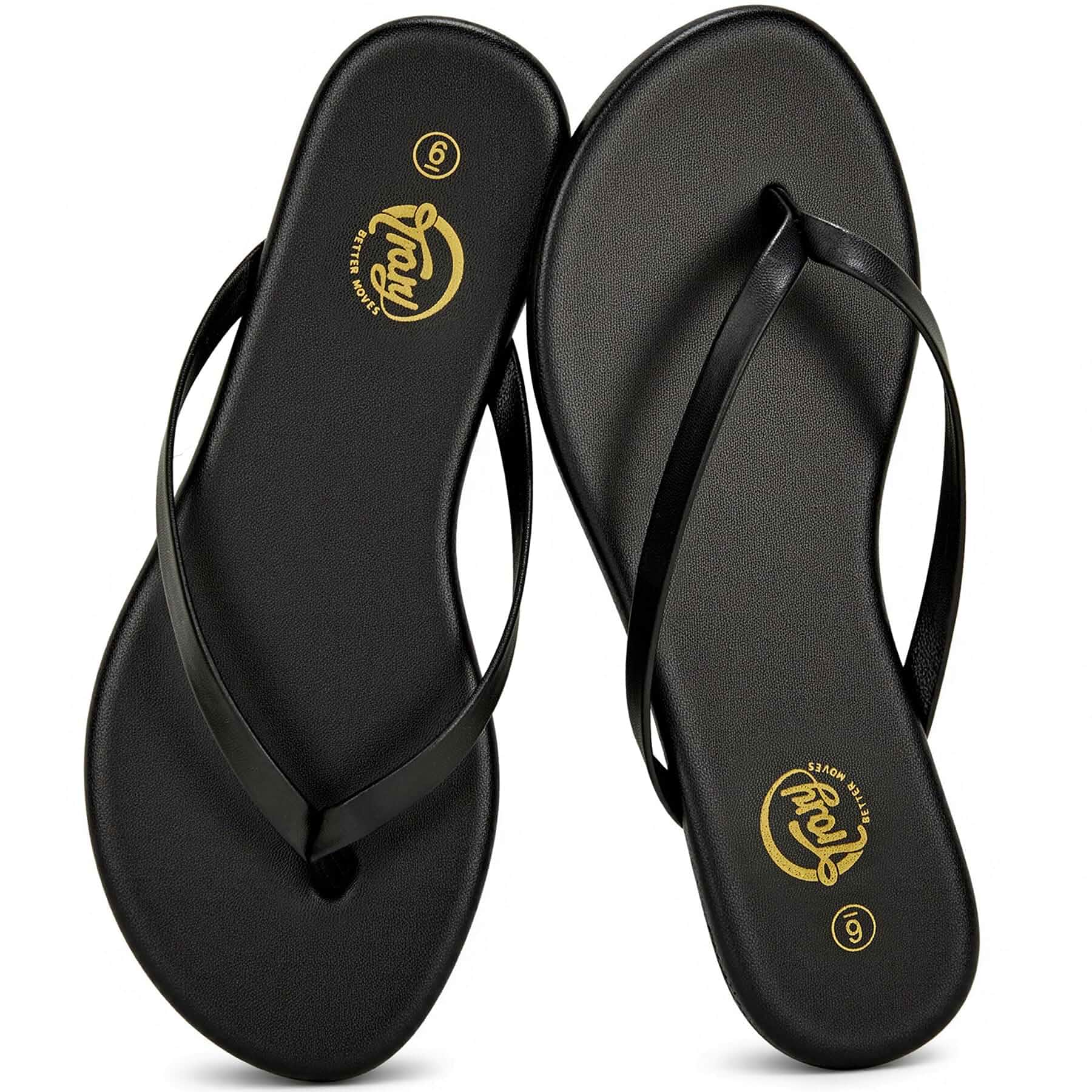 Trary Flip Flops for Women,Comfortable Flat Sandals with Arch Support,Memory Foam Flat Thong Sandals,Dressy Summer Slides for Beach Vacation