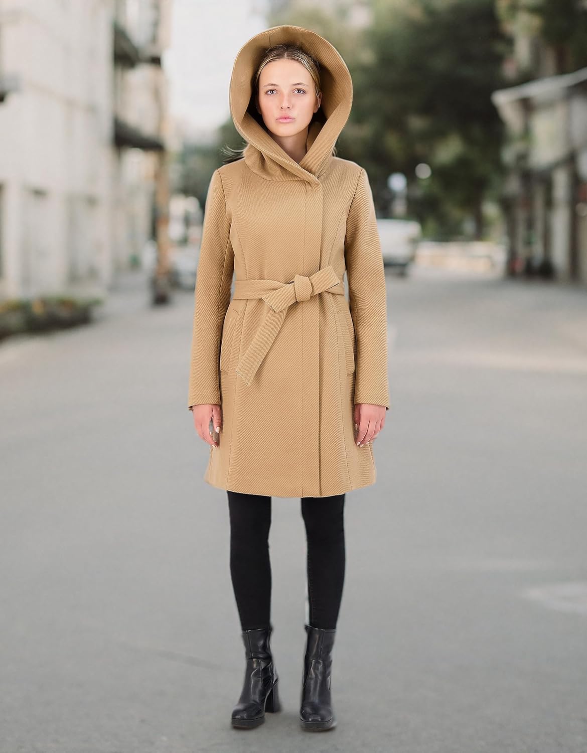 Cole Haan Womens Asymmetric Belted Coat - Image 6