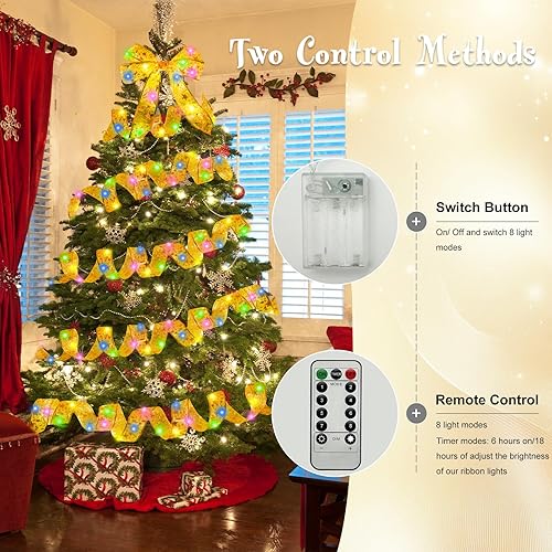 Miniatura 4 de Cinta de luz de Navidad de 33 pies equipada con 100 luces LED para árbol de Navidad, adecuadas para fiestas de Navidad, Año Nuevo, Halloween,